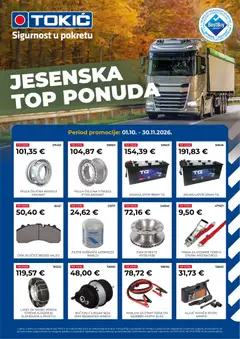 Pregled letka Tokić Katalog Jesenska Top Ponuda trgovine Tokić vrijedi od 01.10.2026