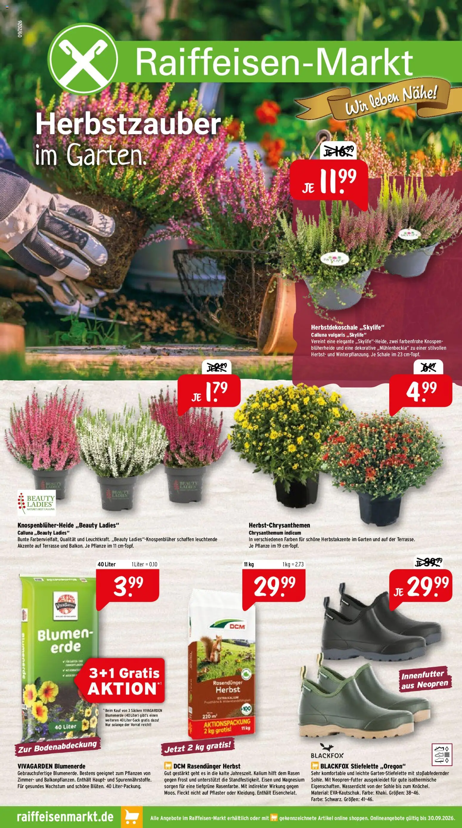 Vorschau von dem Prospekt des Geschäftes Raiffeisen Markt, gültig ab dem 01.09.2026 - Blumen, Blumenerde