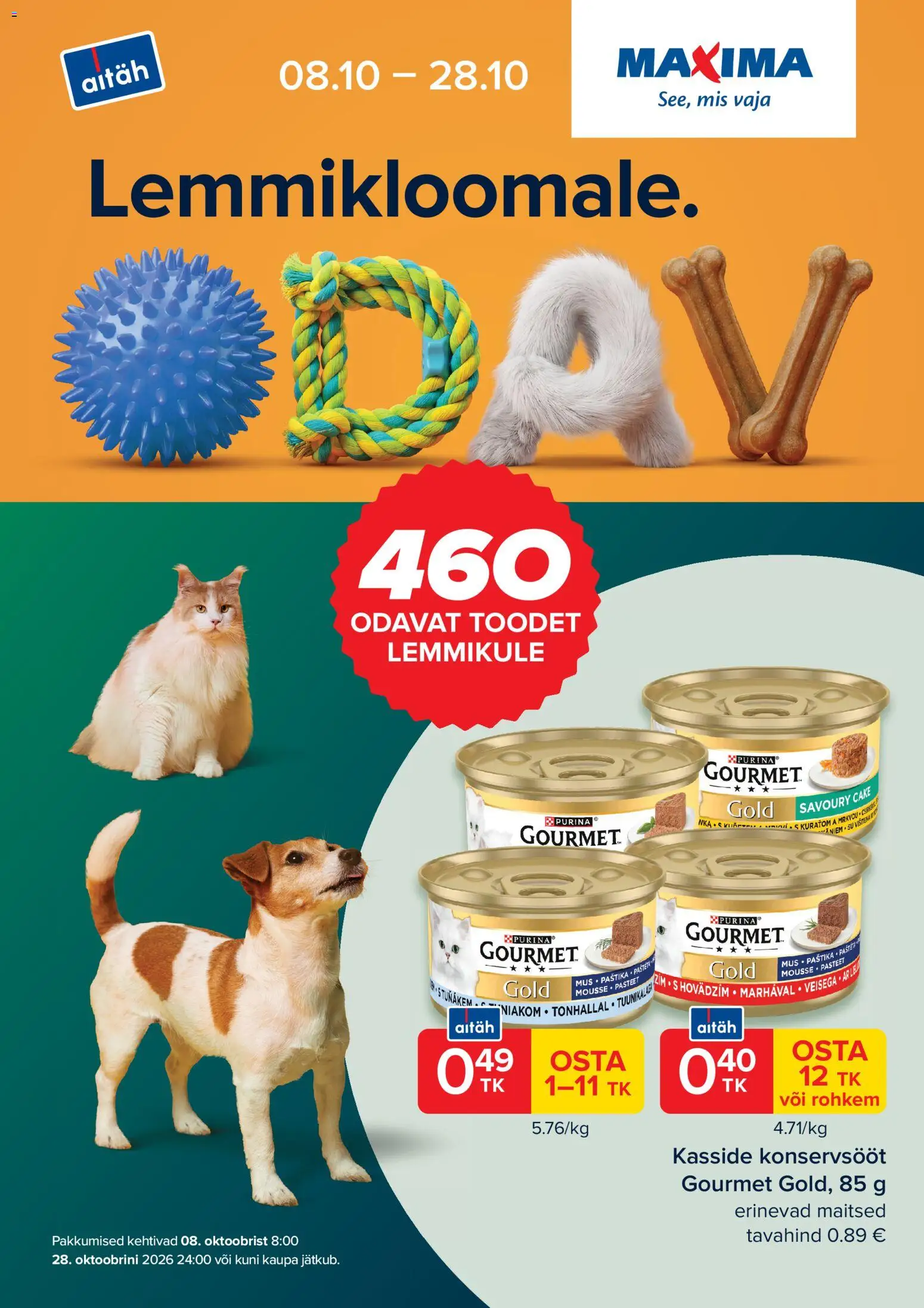 Maxima kliendilehe eelvaade alates 08.10.2026