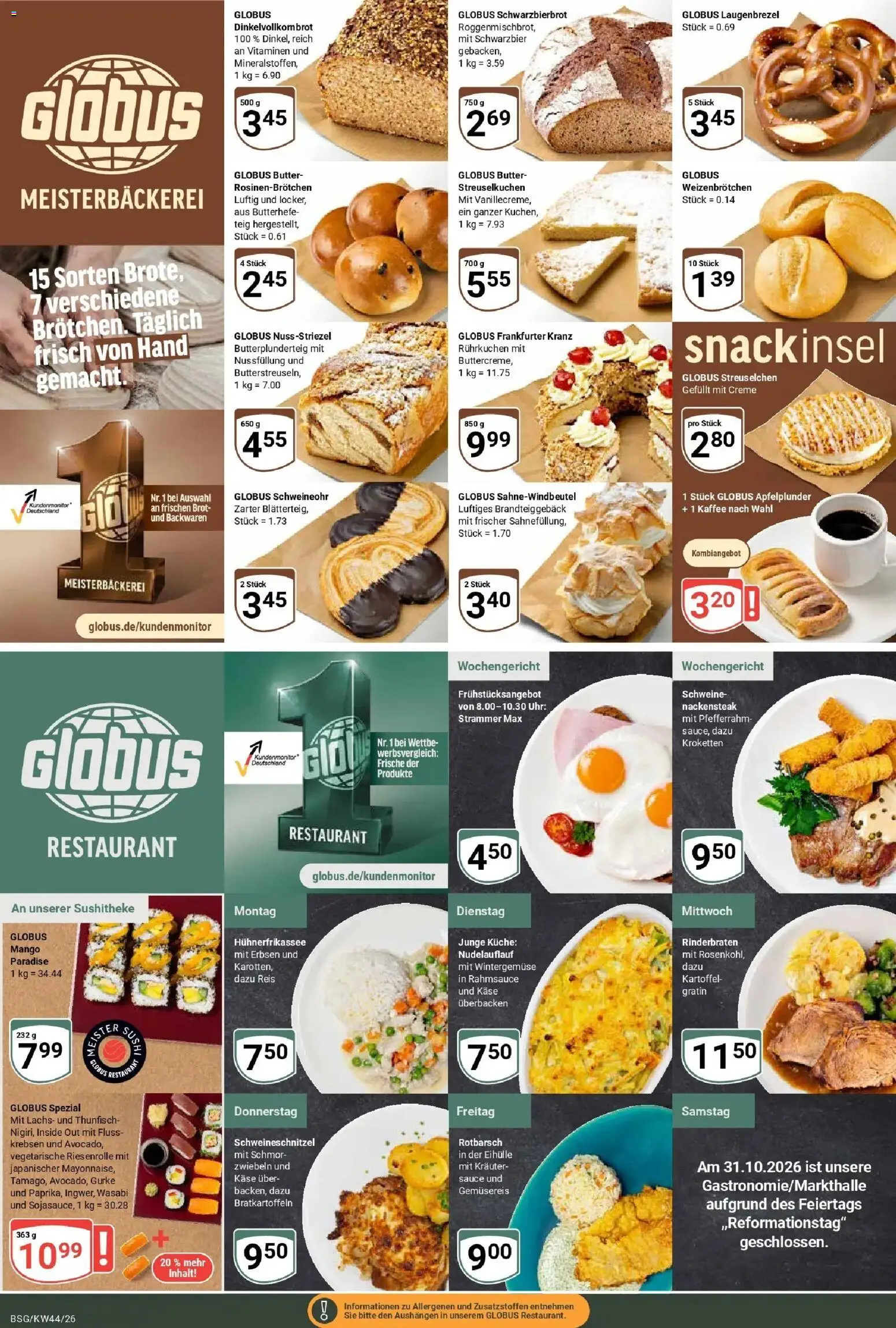 Vorschau von dem Prospekt des Geschäftes Globus, gültig ab dem 26.10.2026