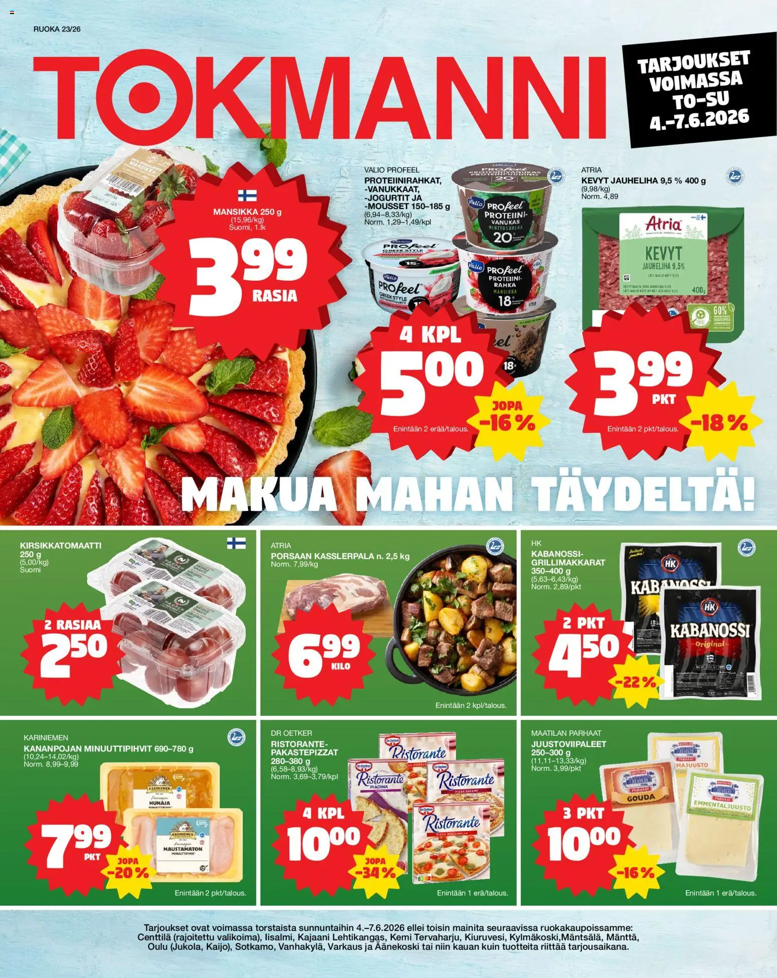Kaupan Tokmanni Tokmanni ruokatarjoukset esikatselu, voimassa 04/06/2026