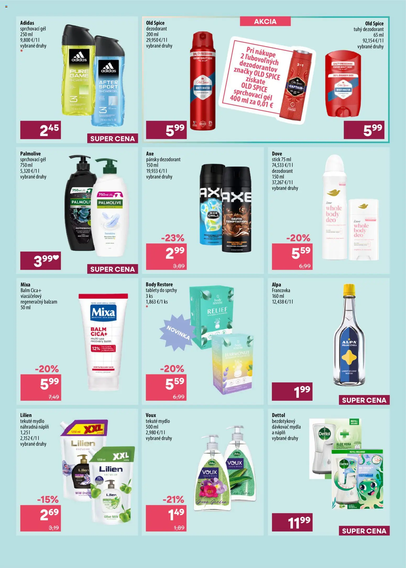 Náhľad 101 drogerie letáku platného od 07.10.2026 - Adidas, Aloe Vera, Old Spice, Alpa, Dezodorant, Mydlo, Dettol