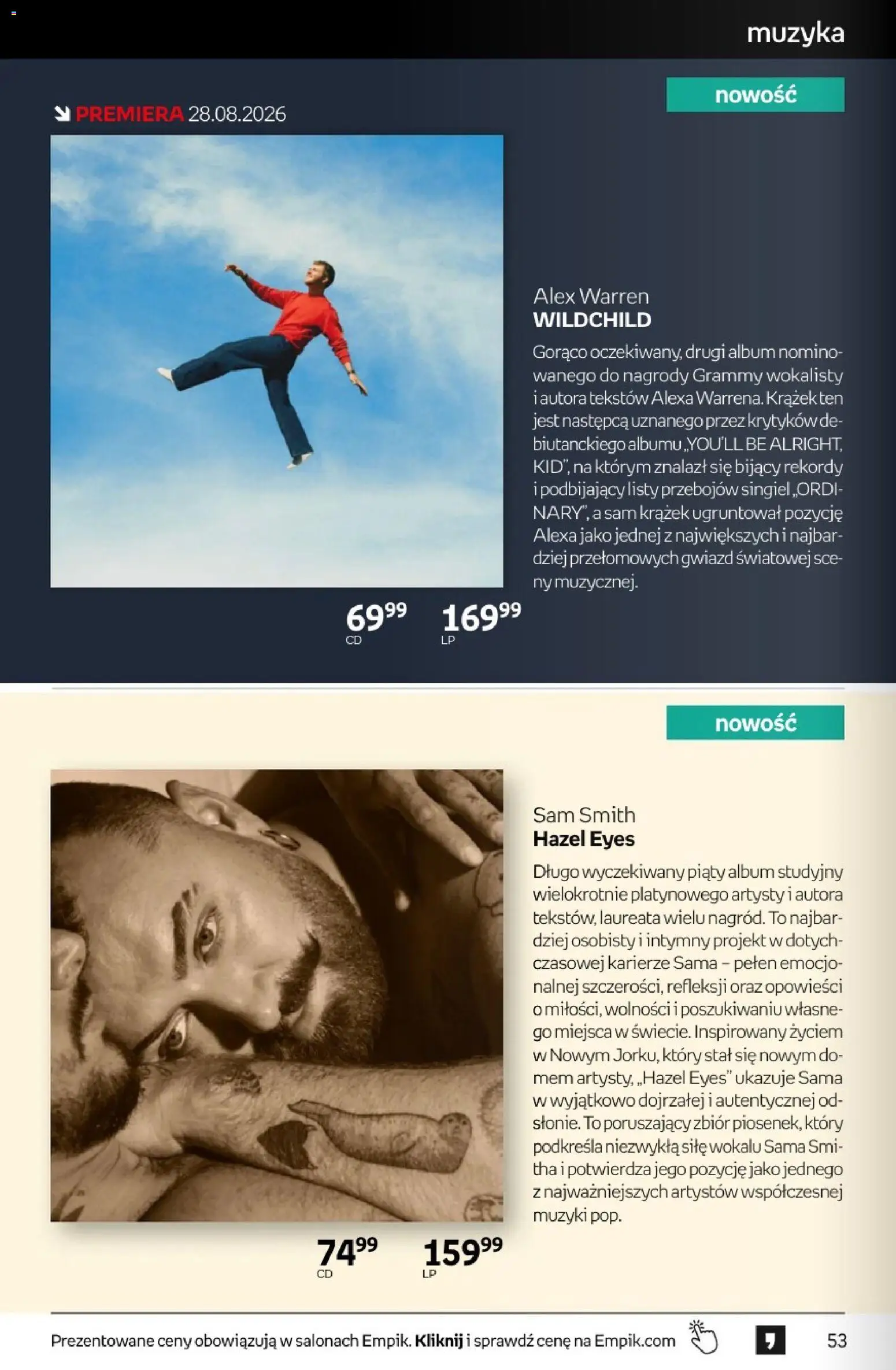 Pogląd gazetki "Empik promocje - Tom kultury Muzyka" ze sklepu Empik ważnej od 26.08.2026