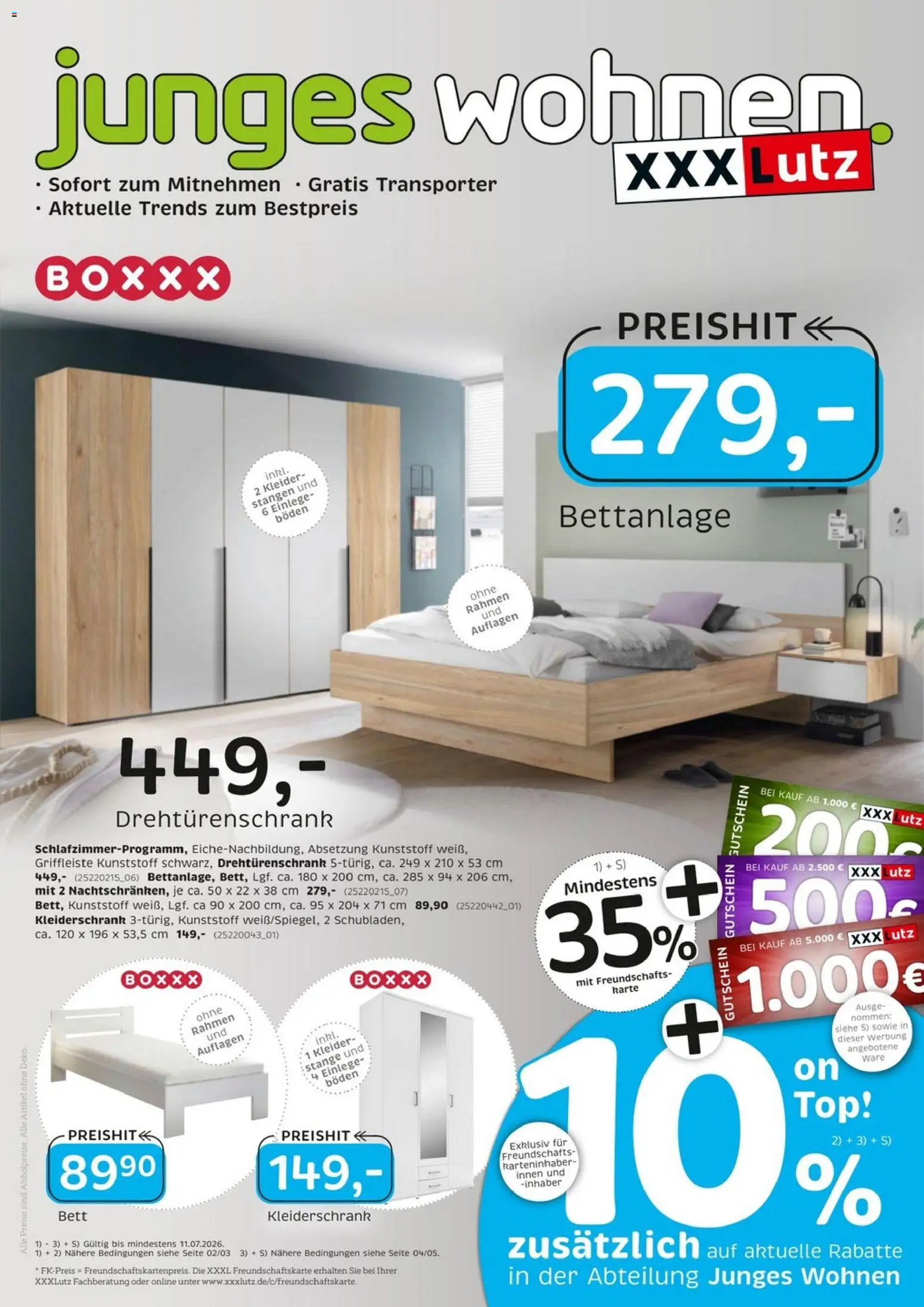 Vorschau von dem Prospekt des Geschäftes XXXLutz, gültig ab dem 27.06.2026 - Kleiderschrank, Bett, Top, Drehtürenschrank