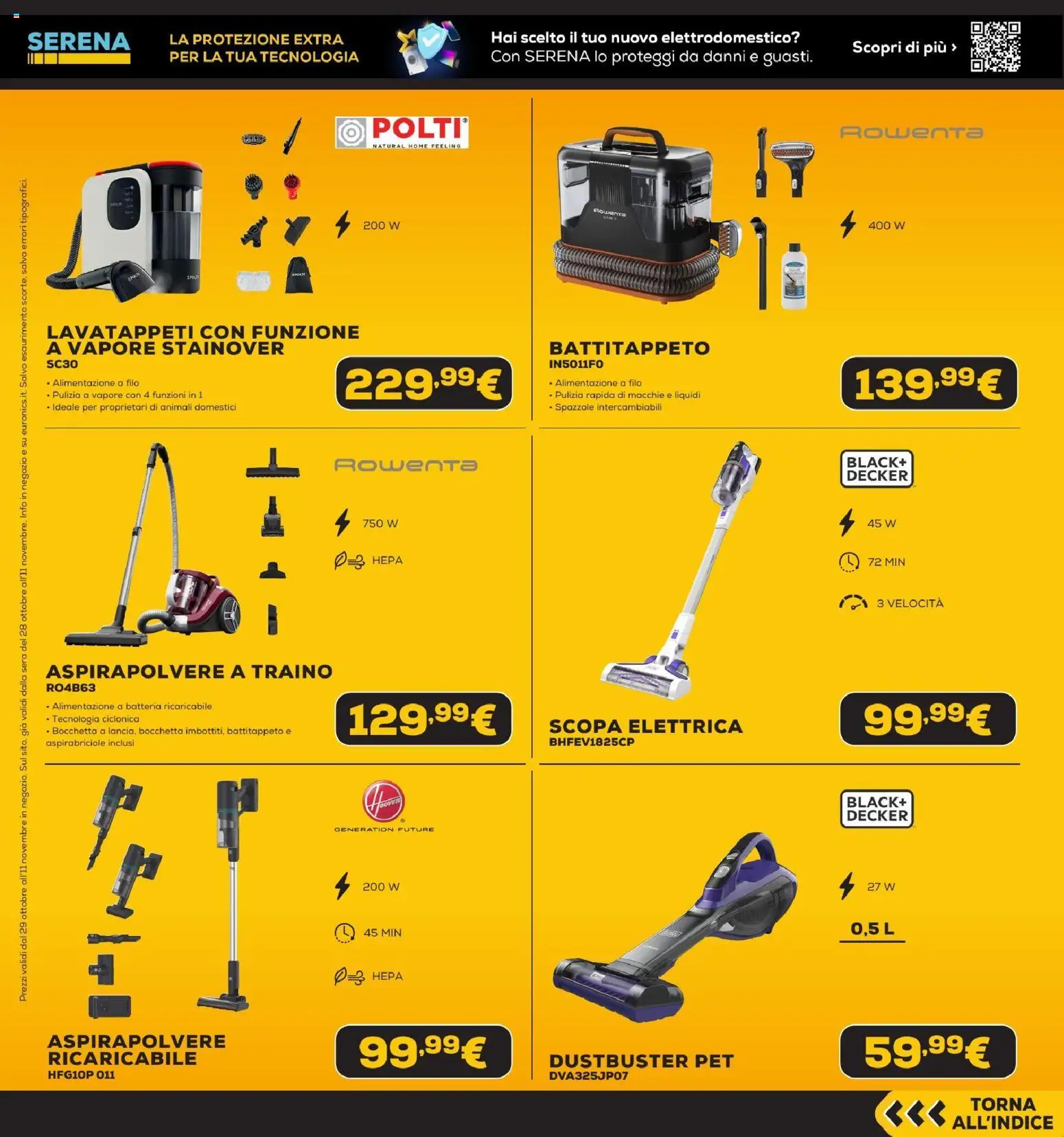 Anteprima dell'opuscolo Euronics Black Friday dal negozio Euronics valido da 29/10/2026 - Aspirapolvere, Scopa, Batteria, Scopa elettrica