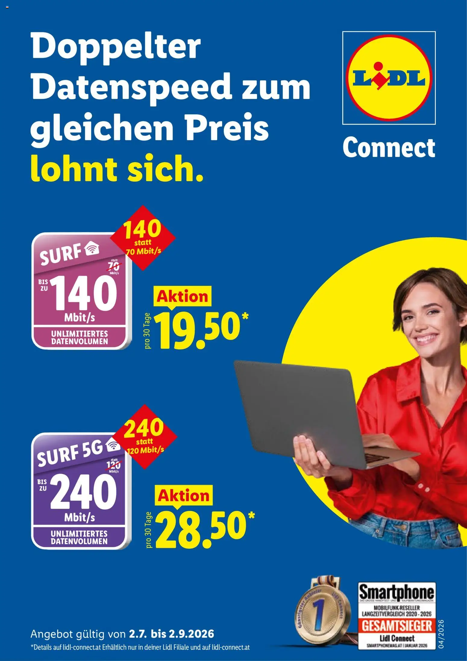 Vorschau der Angebote: Lidl Lidl Surf Aktion gültig ab 02.07.2026 - Smartphone