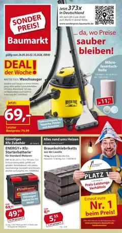 Vorschau von dem Prospekt des Geschäftes Sonderpreis Baumarkt, gültig ab dem 26.09.2026