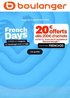 Boulanger - Prévisualisation de Boulanger Catalogue des produits - French Days valide à partir de 07/09/2026