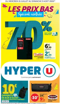 Prévisualisation de Hyper U - La rentrée à prix bas du magasin Hyper U formulaire valide 15/07/2026