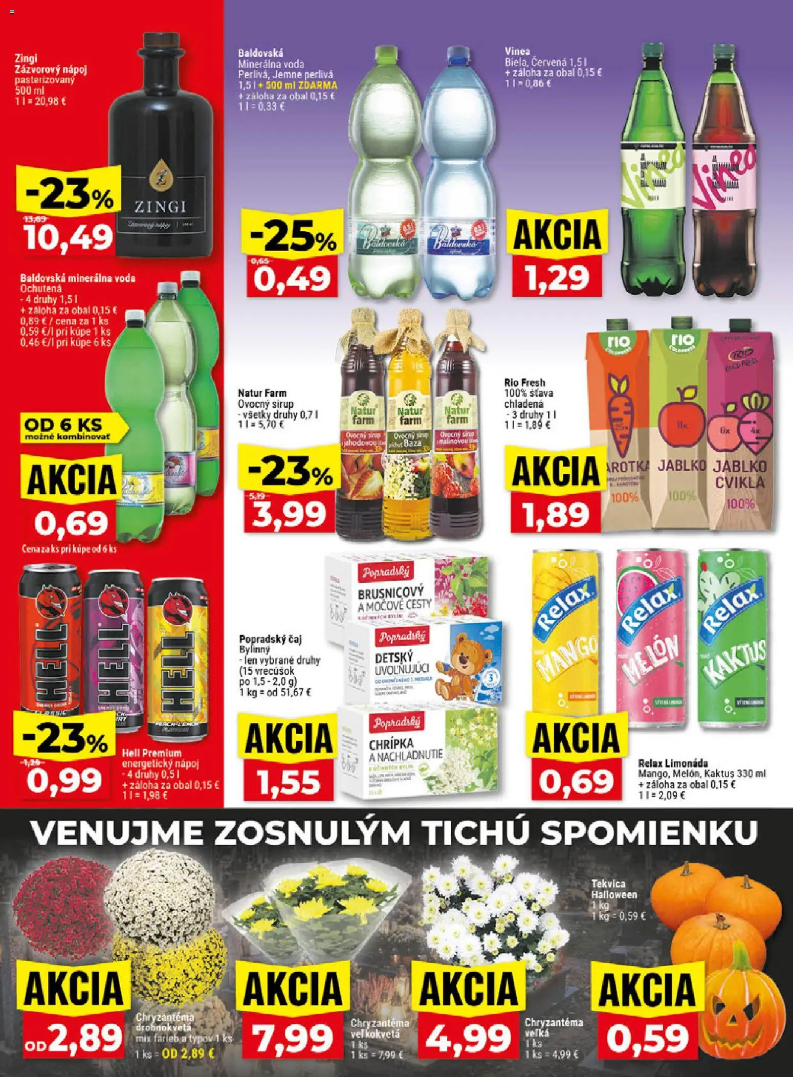 Náhľad Klas letáku platného od 26.10.2026 - Voda, Čaj, Sirup, Vinea, Baldovská, Melón, Limonáda, Ovocný sirup