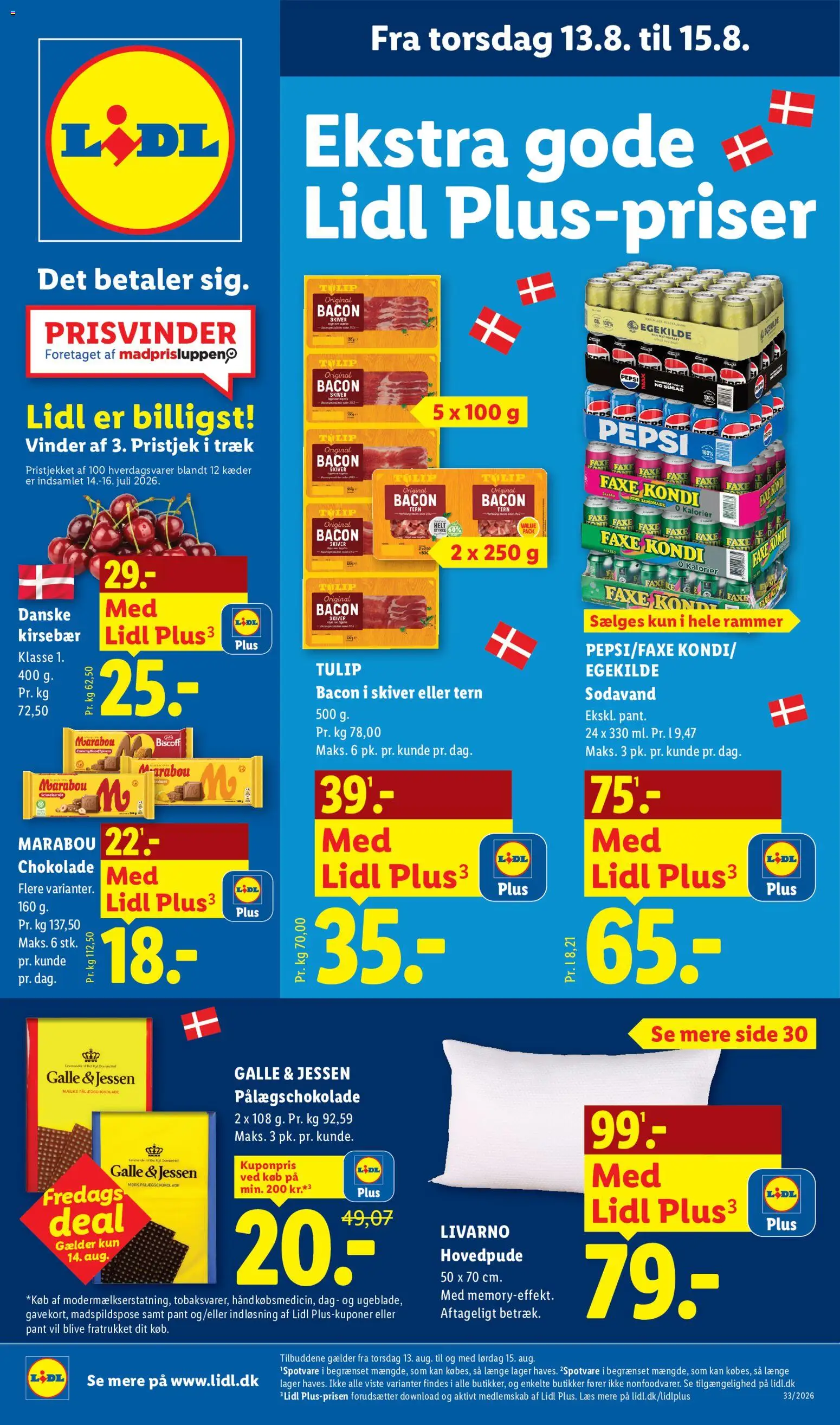 Eksempel på tilbudsavis Lidl - Tilbudsavis fra butik Lidl gyldig fra 09/08/2026 - Jeans, Hamburgerryg, Brød, Kartofler, Rullepølse, Søm