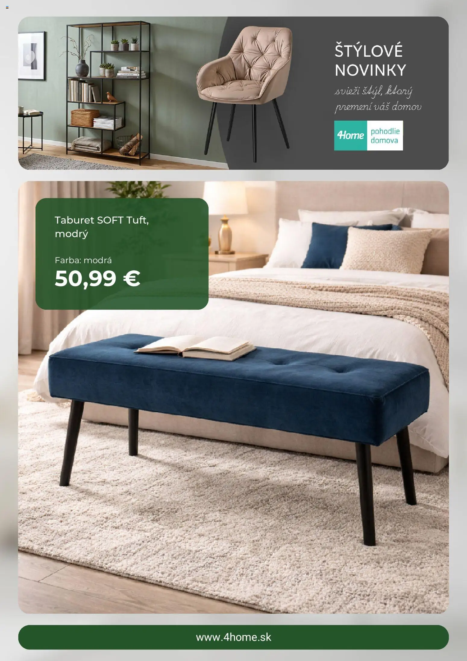 Náhľad 4home.sk letáku platného od 09.09.2026 - Taburet