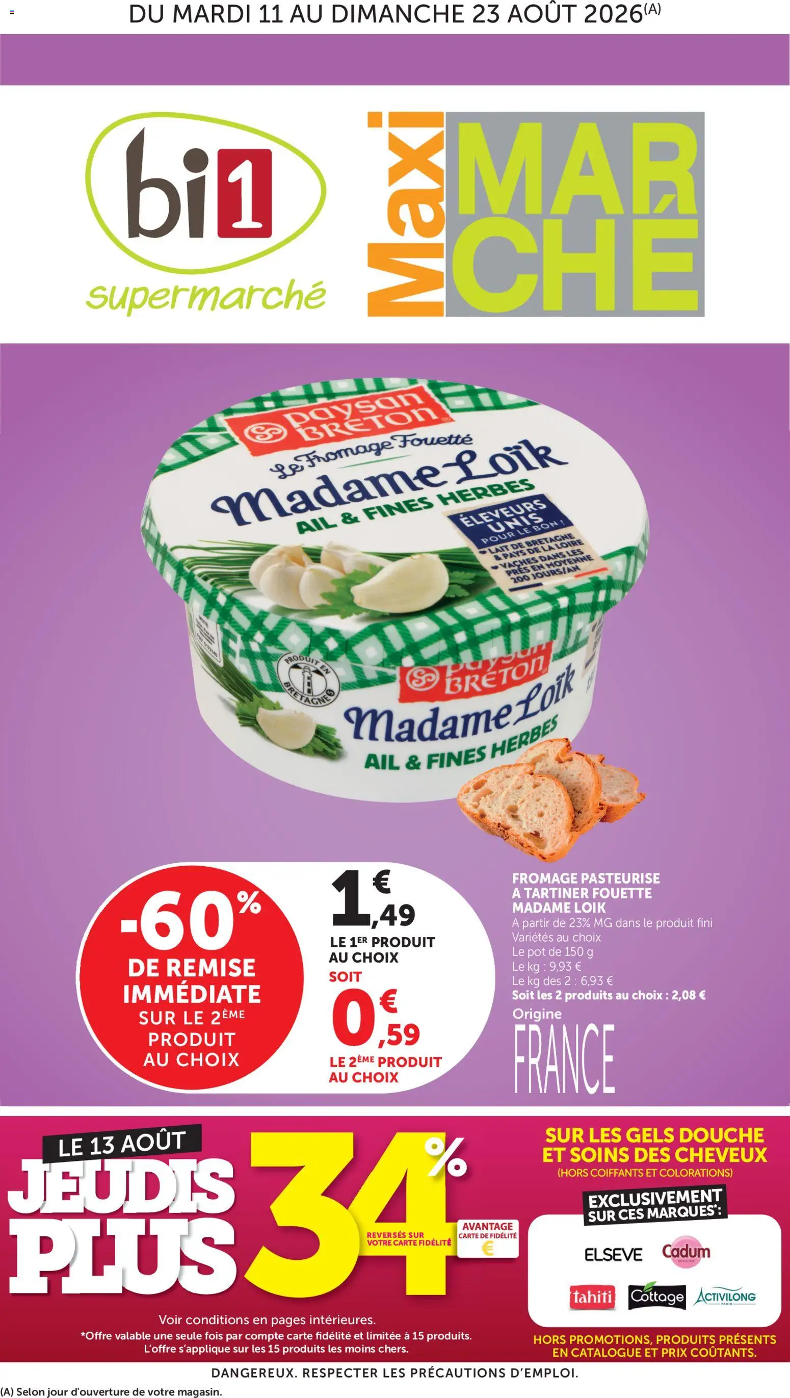 Prévisualisation de bi1 Catalogue Maxi marché du magasin bi1 formulaire valide 11/08/2026