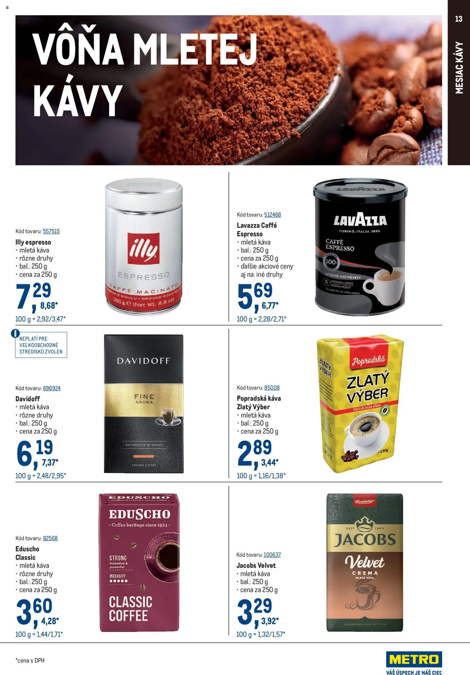 Náhľad Metro letáku platného od 09.09.2026 - Káva, Lavazza, Jacobs Velvet, Davidoff, Popradská káva, Mletá káva
