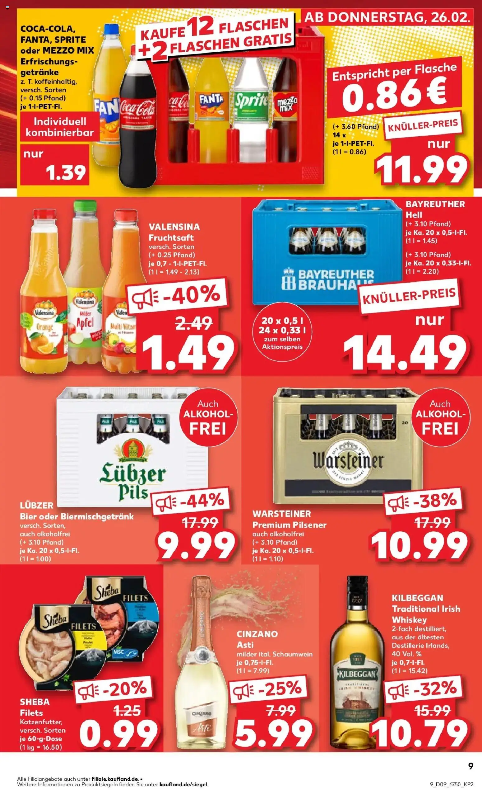 Vorschau von dem Prospekt des Geschäftes Kaufland, gültig ab dem 26.02.2026 - Äpfel, Cola, Fanta, Sprite, Pils, Lubzer, Fruchtsaft, Oder mezzo mix