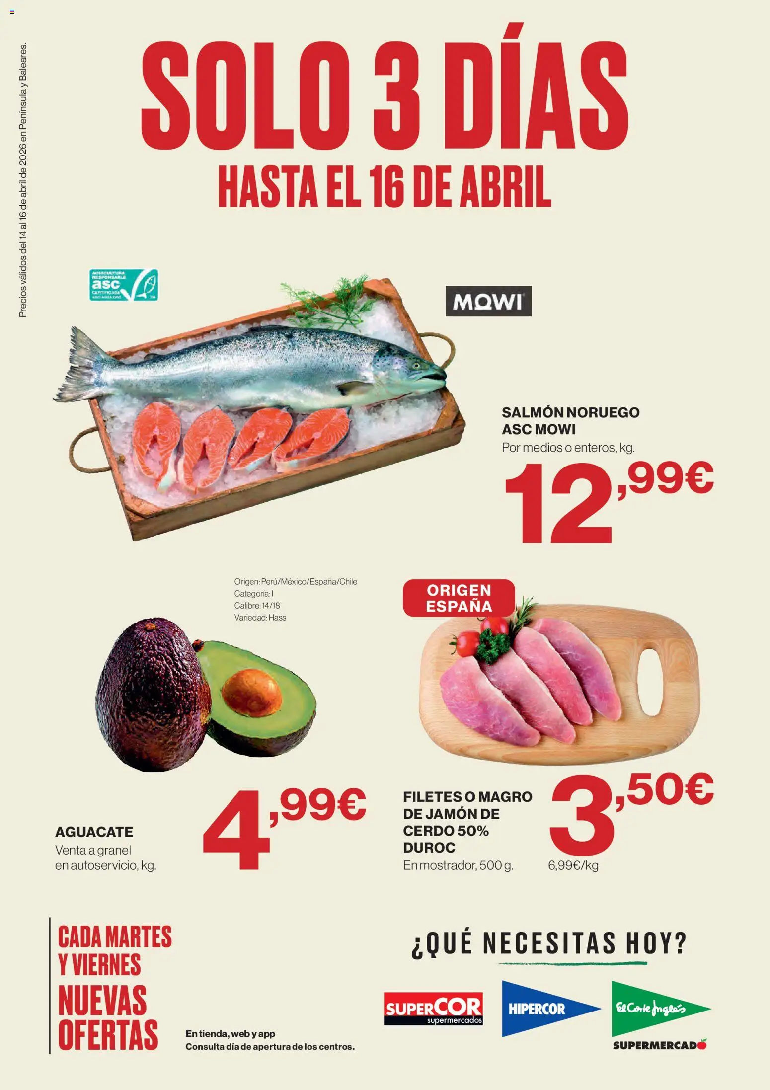 Vista previa del folleto de la tienda Supercor válido desde el 14/04/2026 - Jamón, Aguacate, Cerdo, Salmón