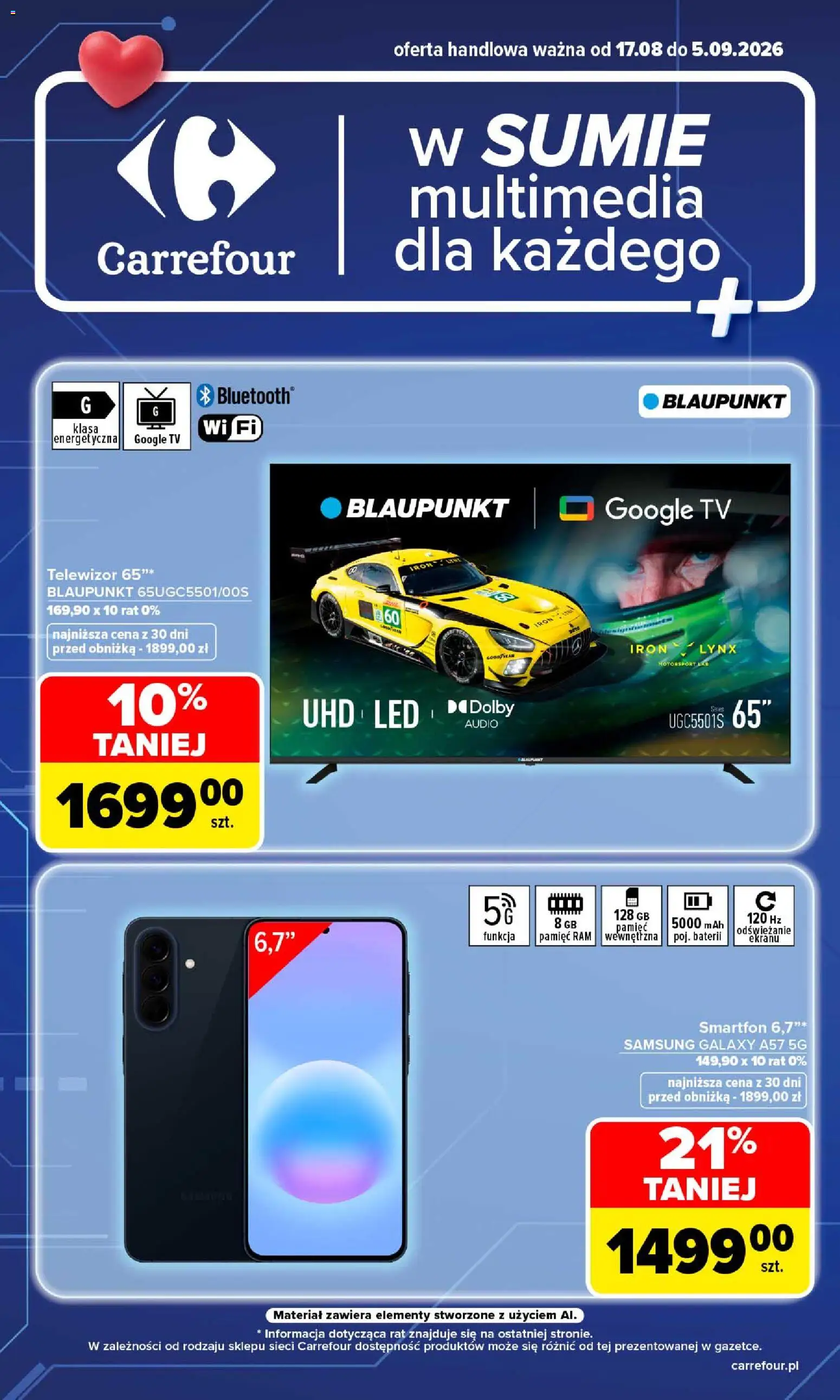 Pogląd gazetki "Carrefour gazetka - Multimedia dla każdego" ze sklepu Carrefour ważnej od 17.08.2026