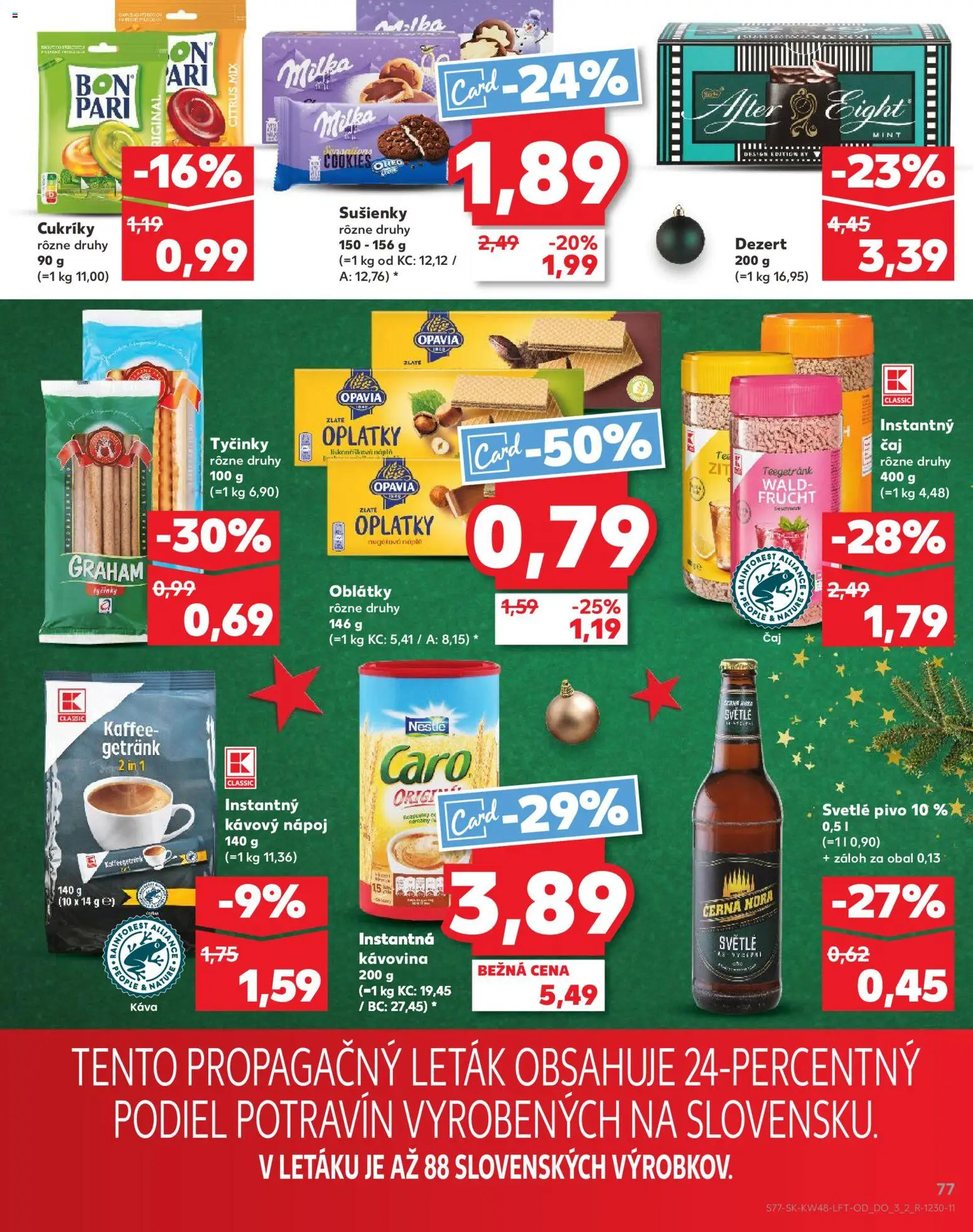 Náhľad Kaufland letáku platného od 27.11.2025 - Káva, Pivo, Milka, Oreo, Caro, Cukríky, Sušienky, Oblátky
