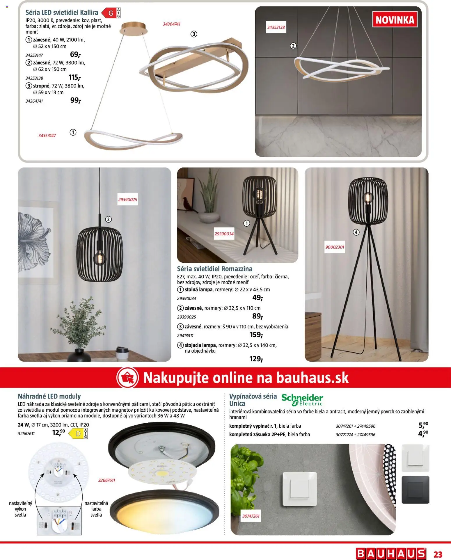 Náhľad Bauhaus letáku platného od 05.10.2026 - Svietidlá, Zásuvka, Svetlá, Led
