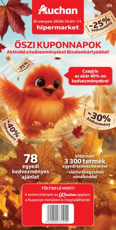 Auchan - Auchan Őszi kuponnapok megtekintése, amely érvényes 2026.10.01.-től
