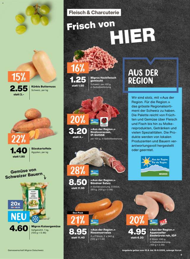 Neue Migros Aktionen ab 10.09.