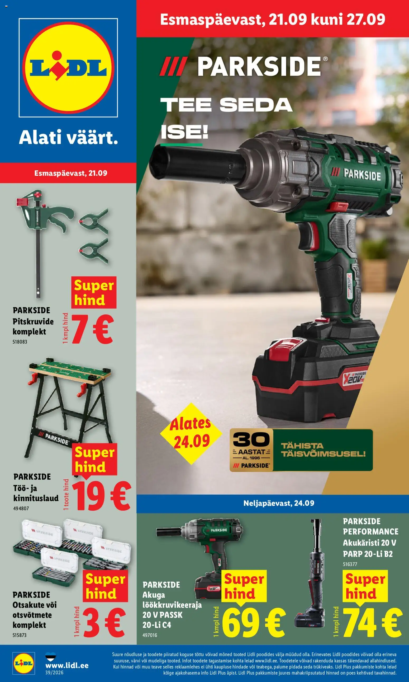Lidl kliendilehe eelvaade alates 21.09.2026