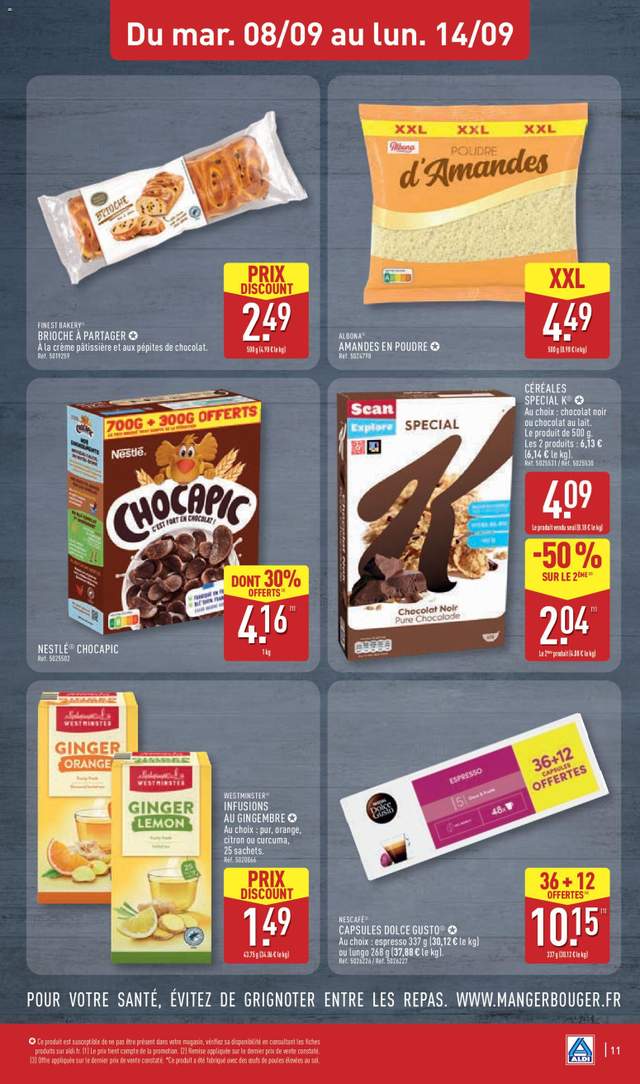 Nouveau catalogue Aldi à partir du 08/09
