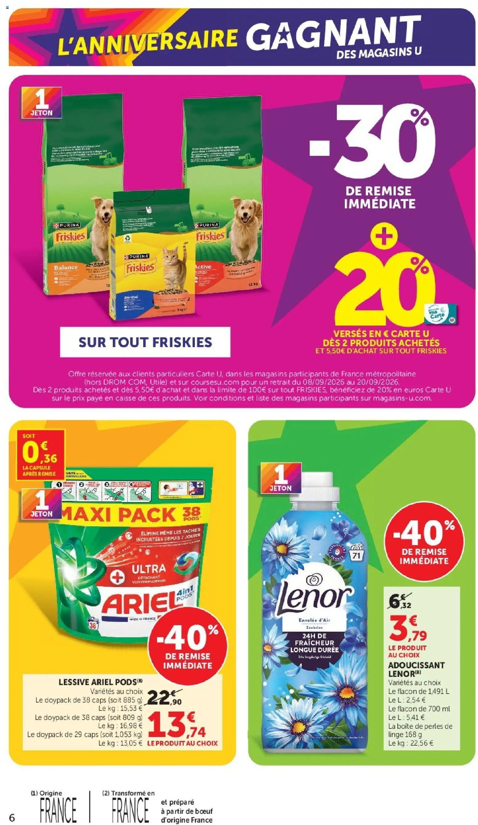 Prévisualisation de Hyper U catalogue du magasin Hyper U formulaire valide 08/09/2026 - Ariel, Lessive, Lessive Ariel, Adoucissant, Détachant