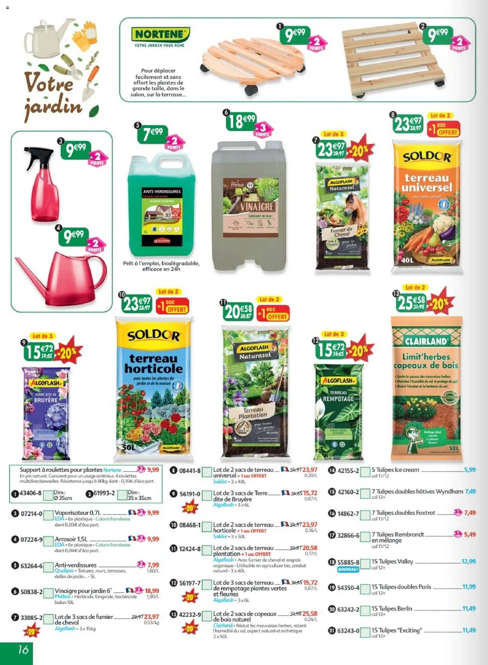 Prévisualisation de Maximo catalogue epicerie du magasin Maximo formulaire valide 24/08/2026 - Sac, Plantes, Tulipes, Terreau, Engrais, Copeaux de bois, Arrosoir, Vaporisateur