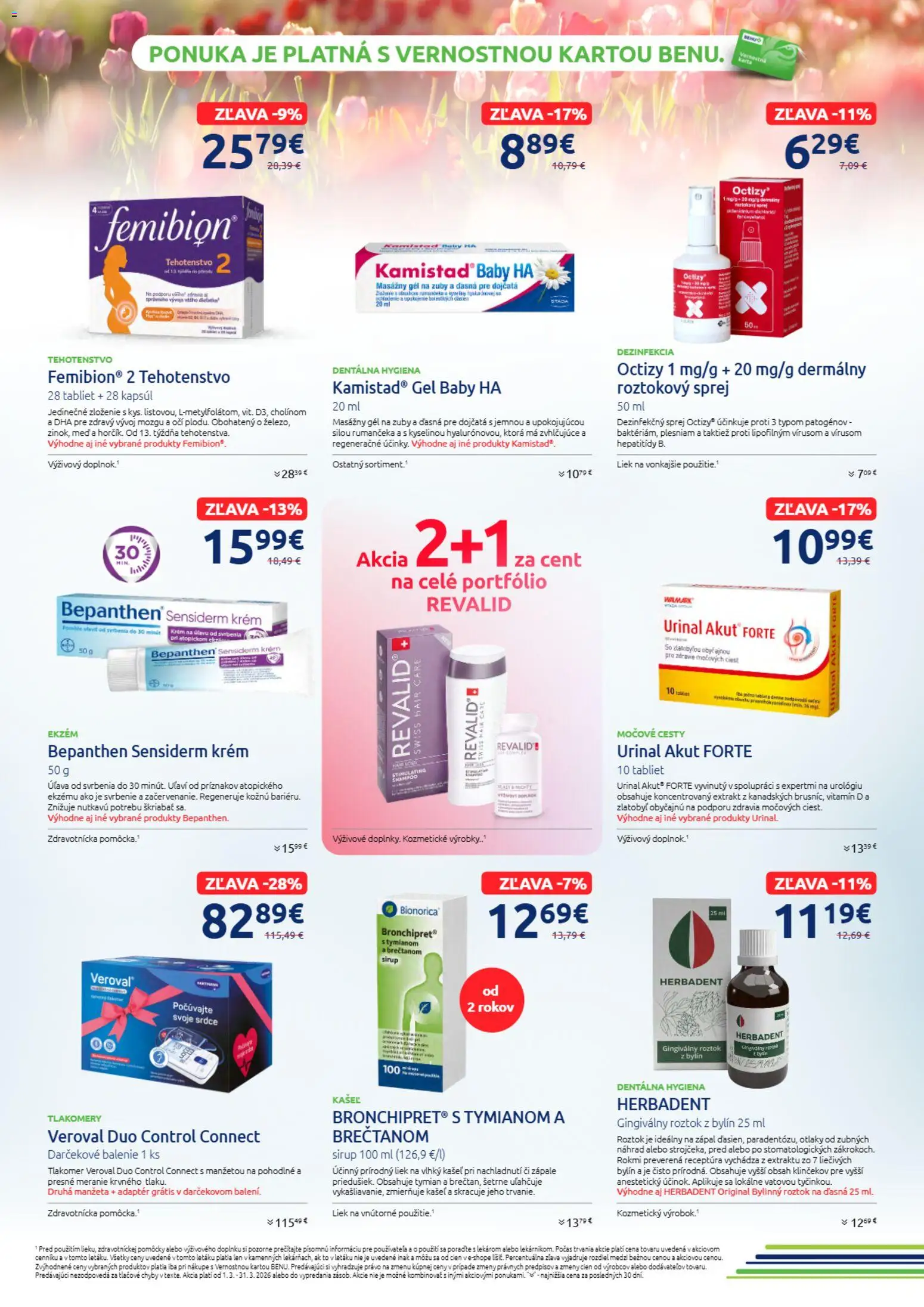 Náhľad BENU Lekáreň letáku platného od 01.03.2026 - Med, Tlakomer, Sirup, Krém, Adaptér