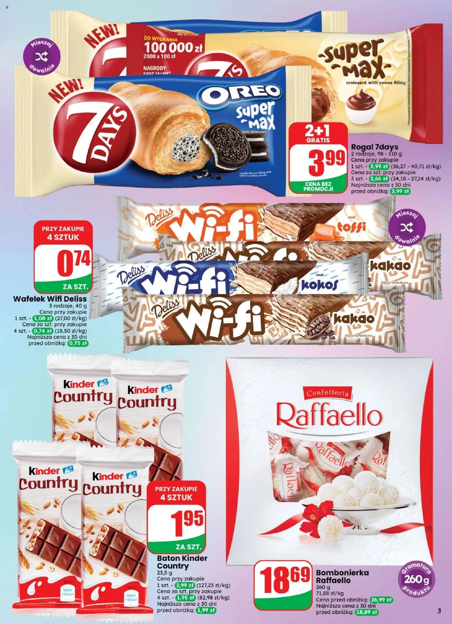 Pogląd gazetki "Dino gazetka - Weekendowe Okazje" ze sklepu Dino ważnej od 16.10.2026 - Croissant, Kakao, Kokos, Baton, Bombonierka, Raffaello, Wafelek, Kinder Country