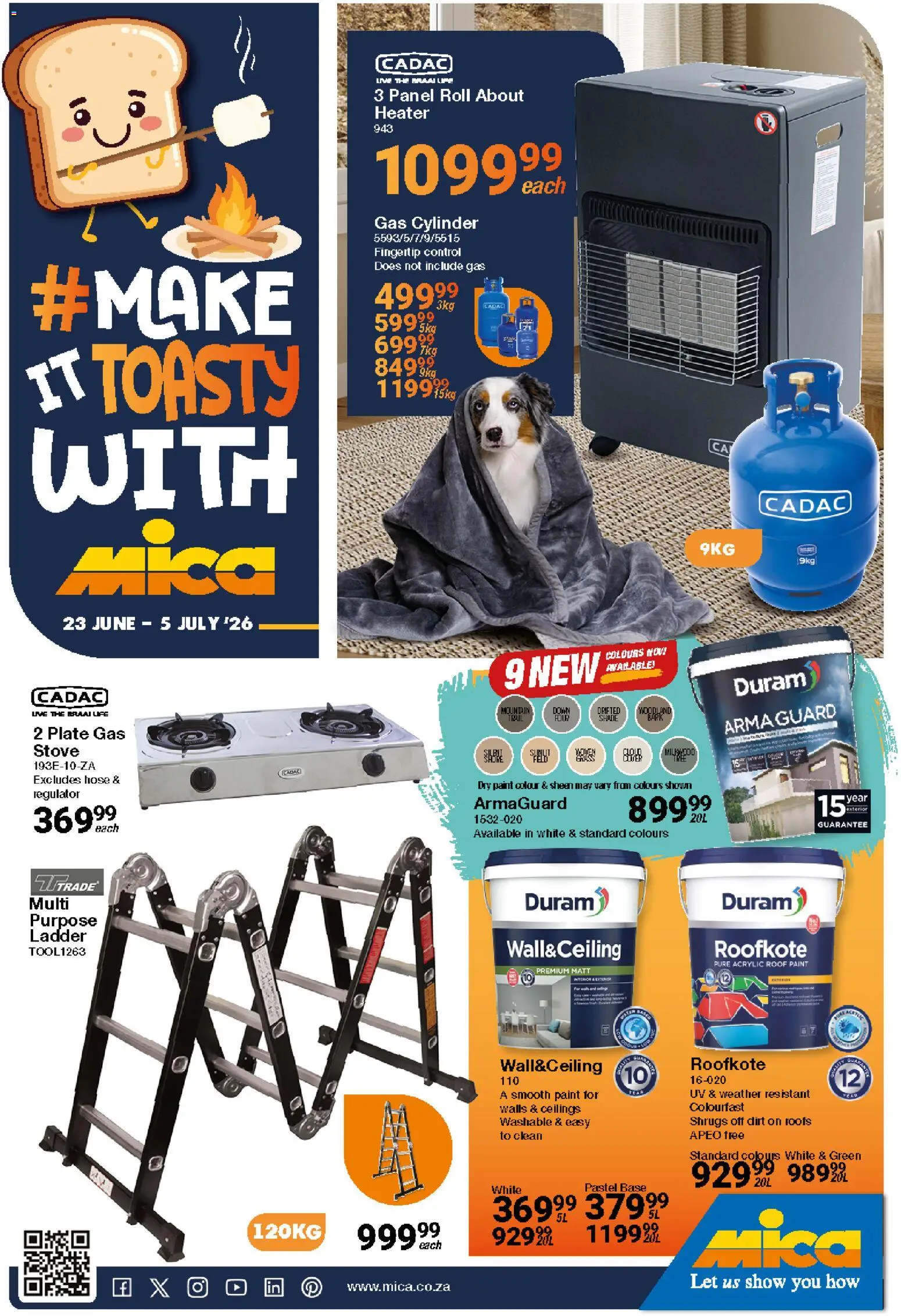Preview of MICA flyer valid from 23/06/2026 - Paint, Heater, Stove, Peach, Plate, Toasty