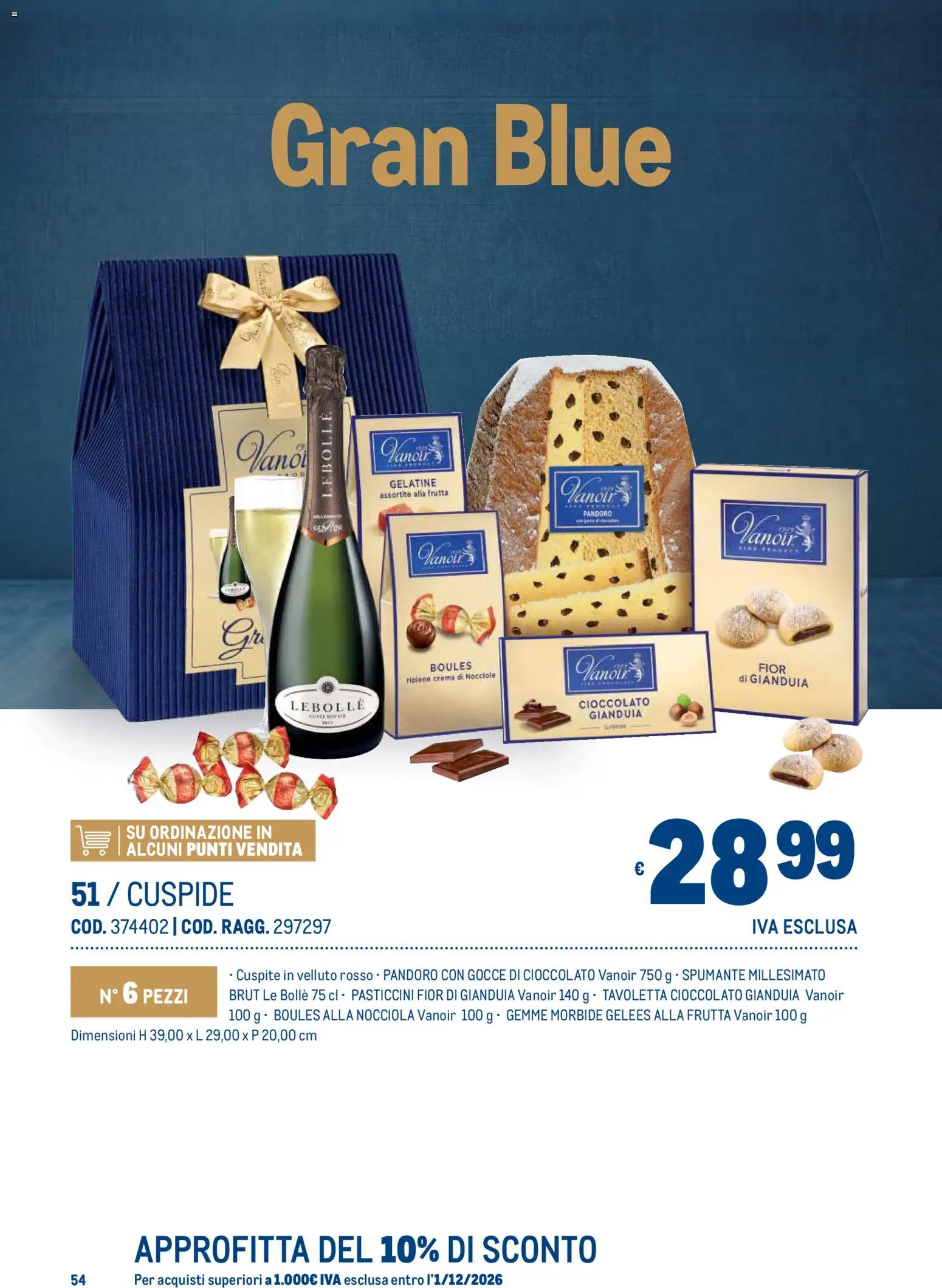 Anteprima dell'opuscolo Metro volantino Regalistica Natale dal negozio Metro valido da 19/10/2026 - Crema, Cioccolato, Frutta, Pandoro, Nocciole, Pasticcini, Spumante, Tavoletta