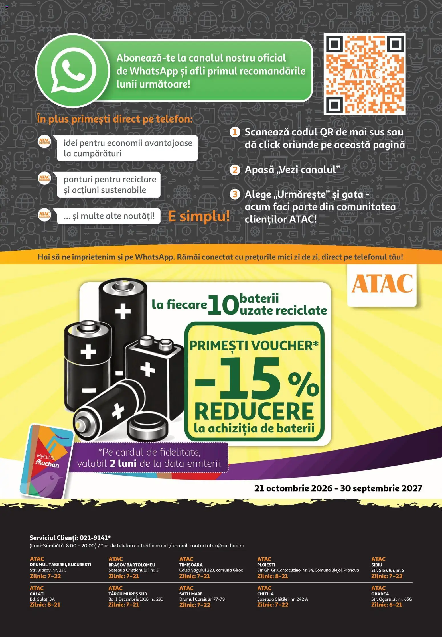 Previzualizarea de cataloage: ATAC ATAC Catalog valabil de la 01.11.2026 - Telefon, Mici, Plus, Baterii