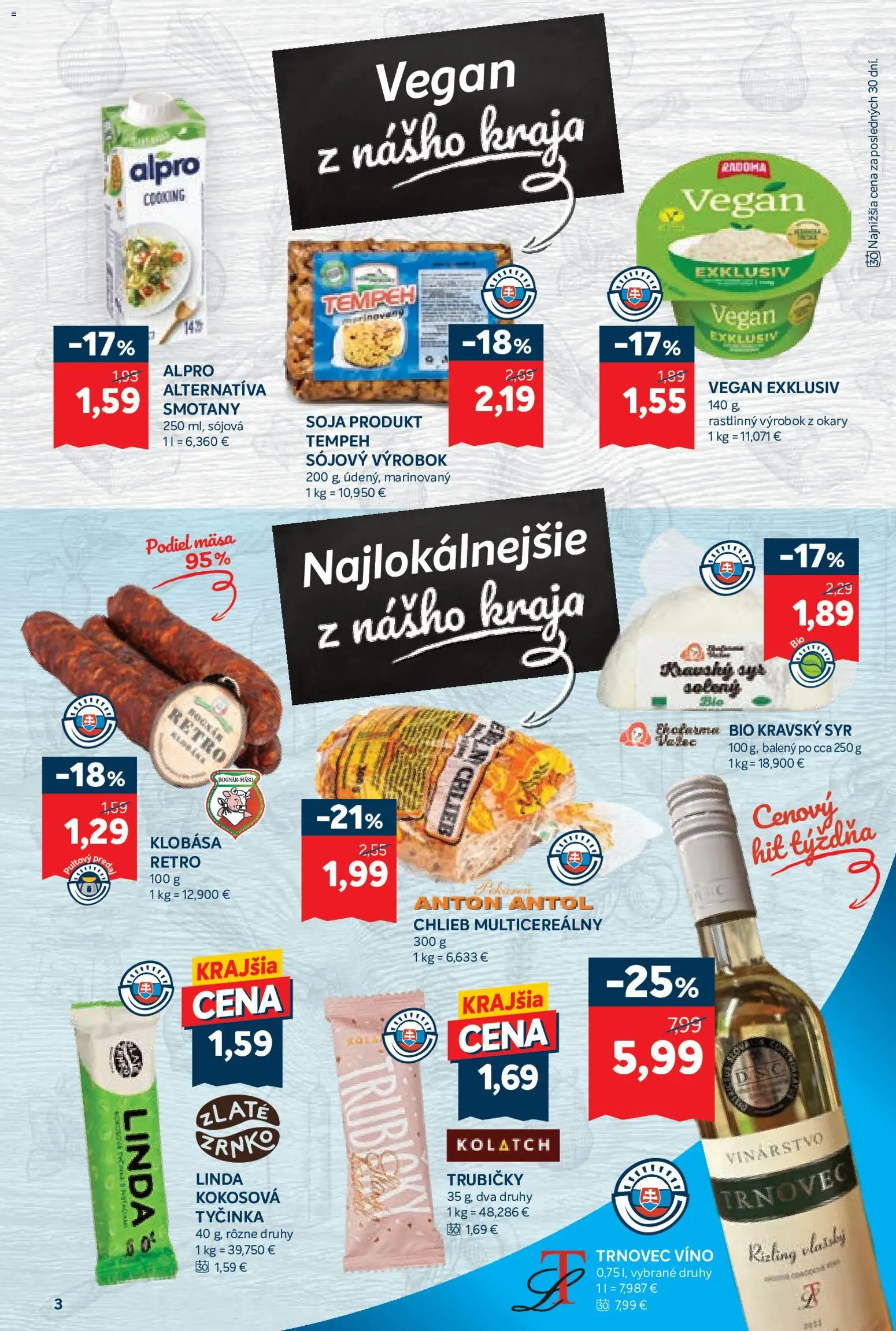 Náhľad Kraj letáku platného od 22.10.2026 - Víno, Syr, Tempeh, Chlieb, Klobása, Trubičky, Alpro