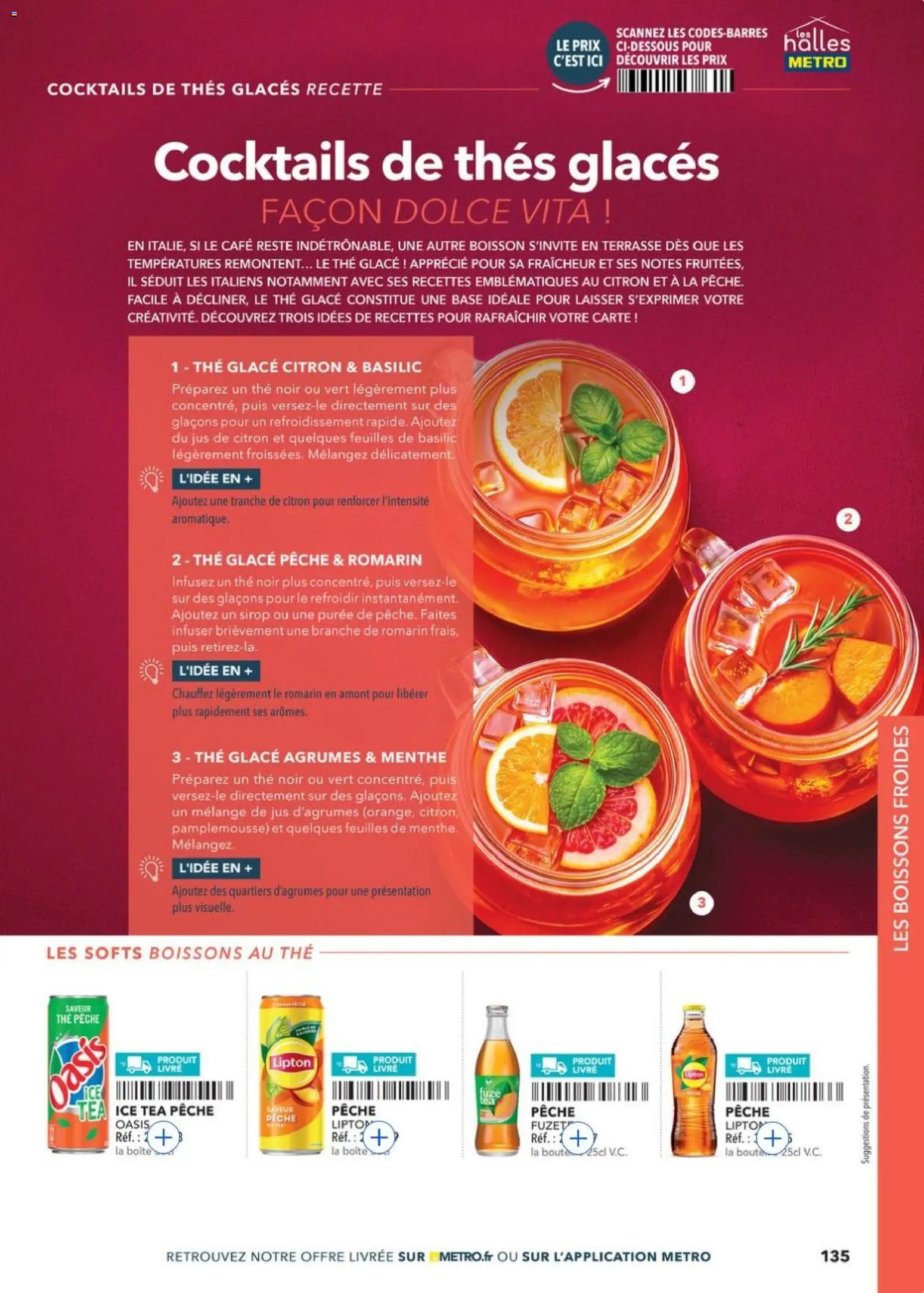 Prévisualisation de METRO - Guide Italie du magasin METRO formulaire valide 28/05/2026 - Cocktails, Livre, Thé, Ice tea, Agrumes, Sirop, Jus de citron, Thé glacé