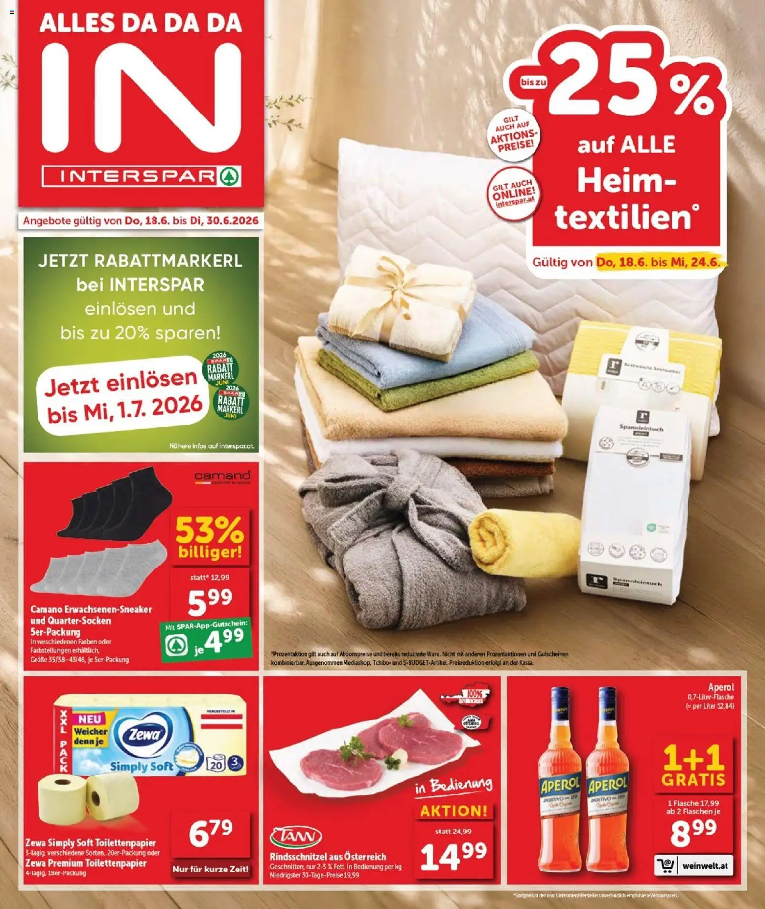 Vorschau der Angebote: Interspar Interspar Flugblatt - Burgenland Nord gültig ab 18.06.2026 - Aperol