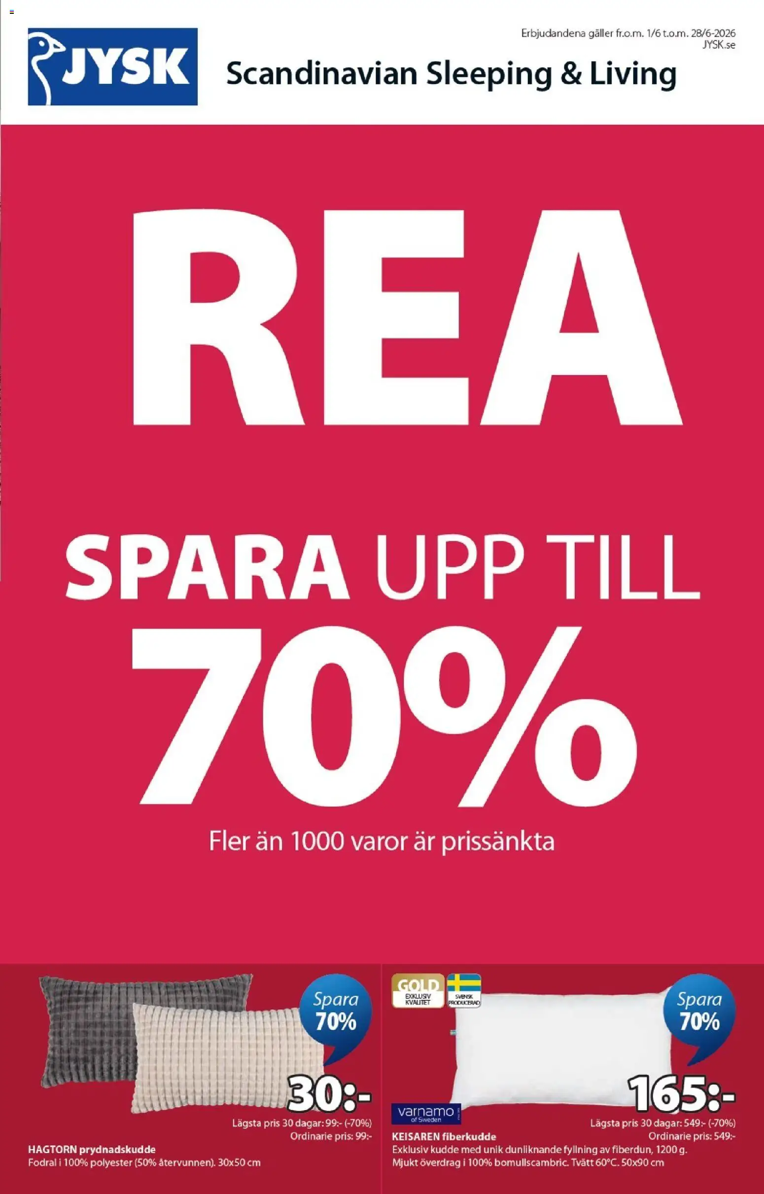Förhandsgranska reklamblad JYSK erbjudanden från butik JYSK gäller från 01/06/2026