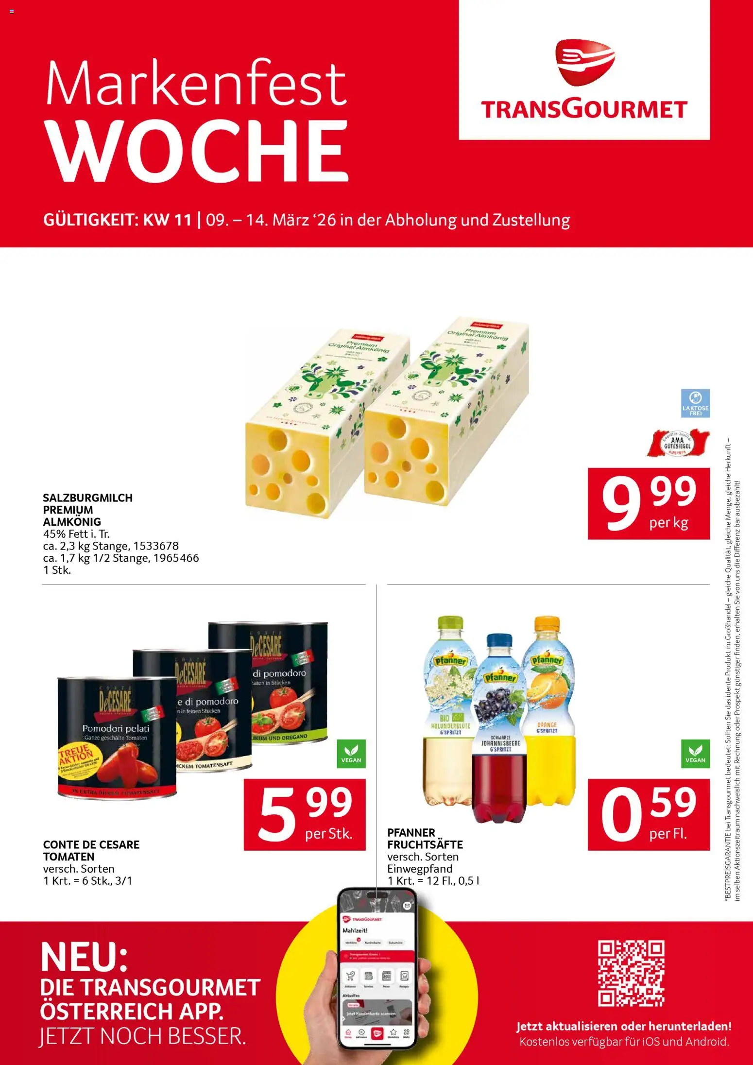 Vorschau der Angebote: Transgourmet Transgourmet Markenfestwoche gültig ab 09.03.2026 - Tomaten