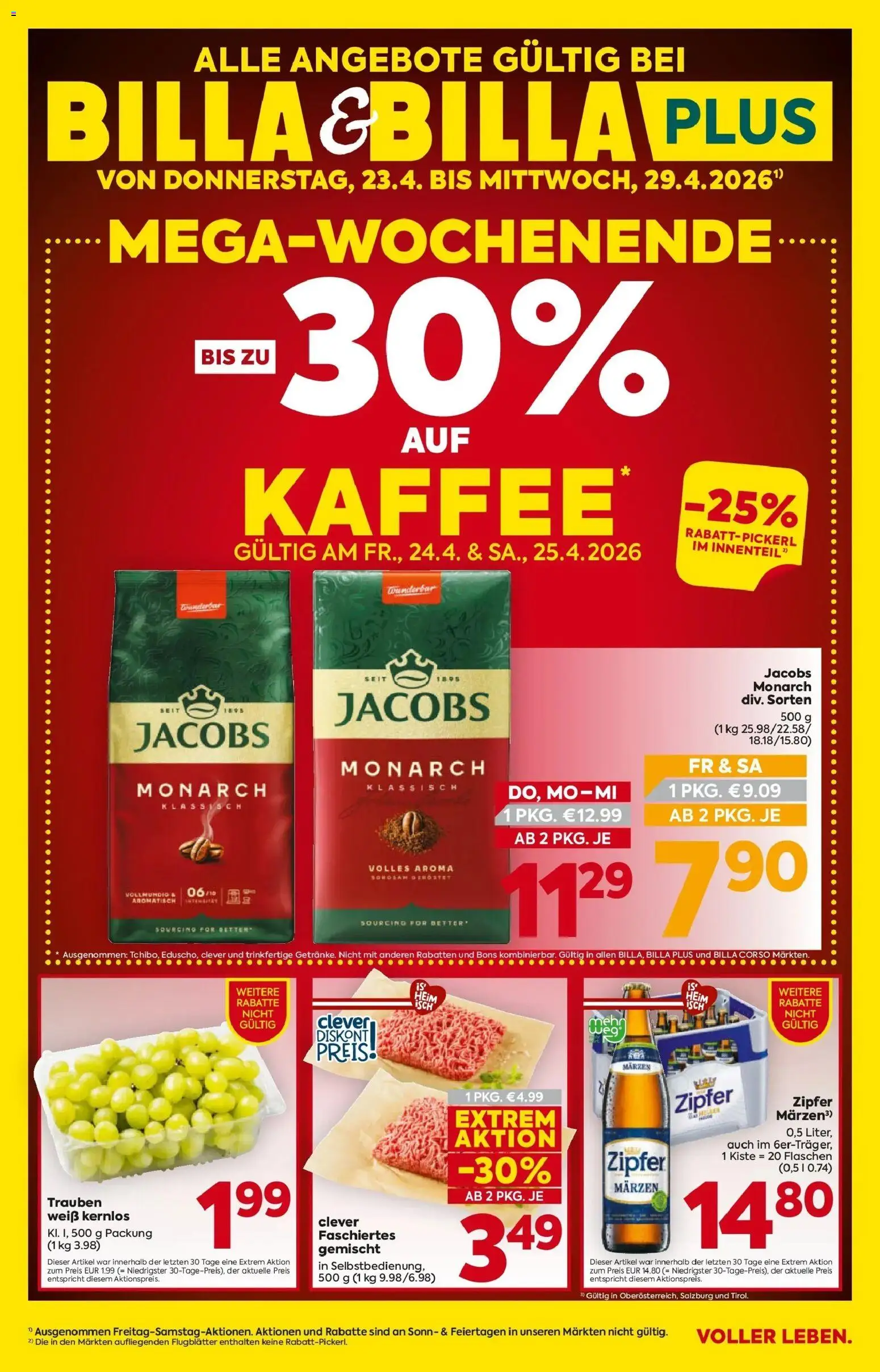 Vorschau der Angebote: Billa Billa Flugblatt - Grieskirchen, Wallern An Der Trattnach, Ansfelden gültig ab 23.04.2026