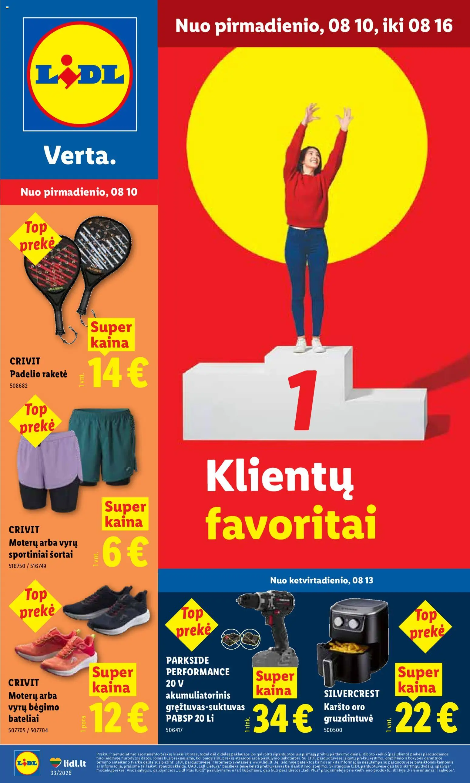 LIDL parduotuvės leidinio LIDL leidinys - Ne maisto prekių pasiūlymai galiojančio nuo 2026.08.10 peržiūra