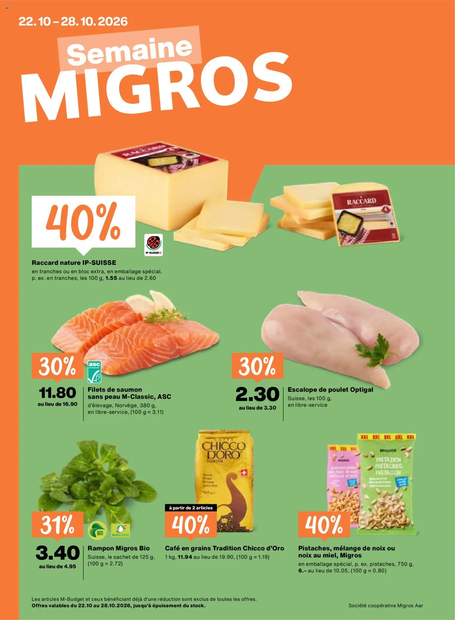 Vorschau des Merkblatts Migros aktionen FR vom Shop Migros gültig von 22.10.2026 bis 28.10.2026