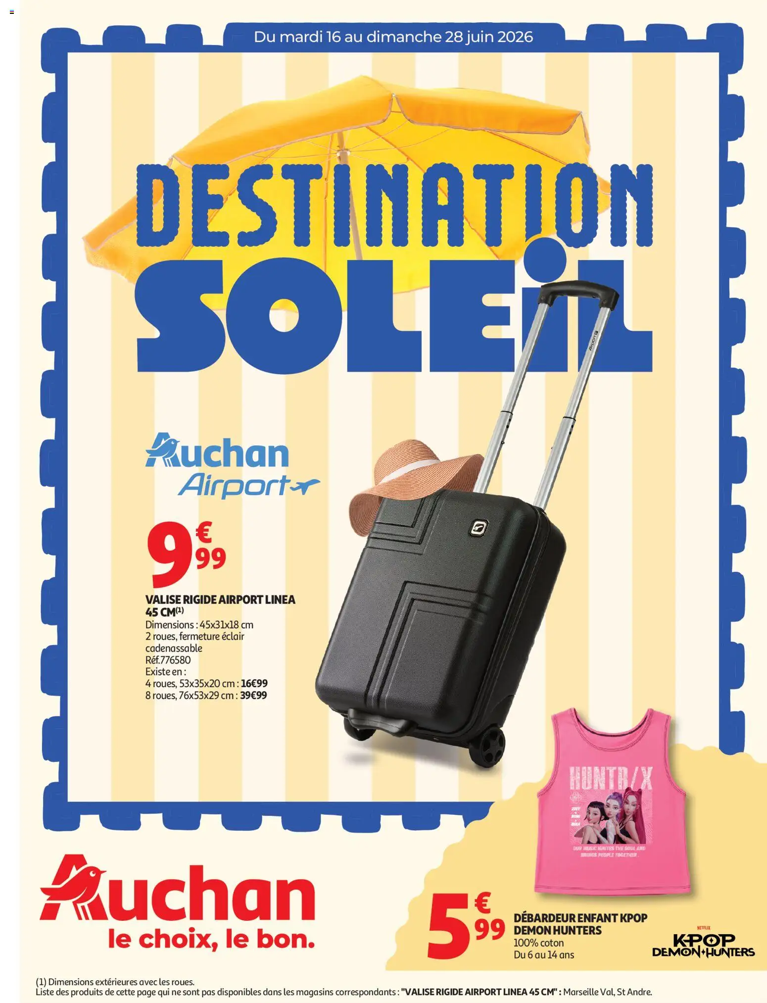Voorbeeld van Auchan Valises et vacances van winkel Auchan geldig vanaf 16/06/2026