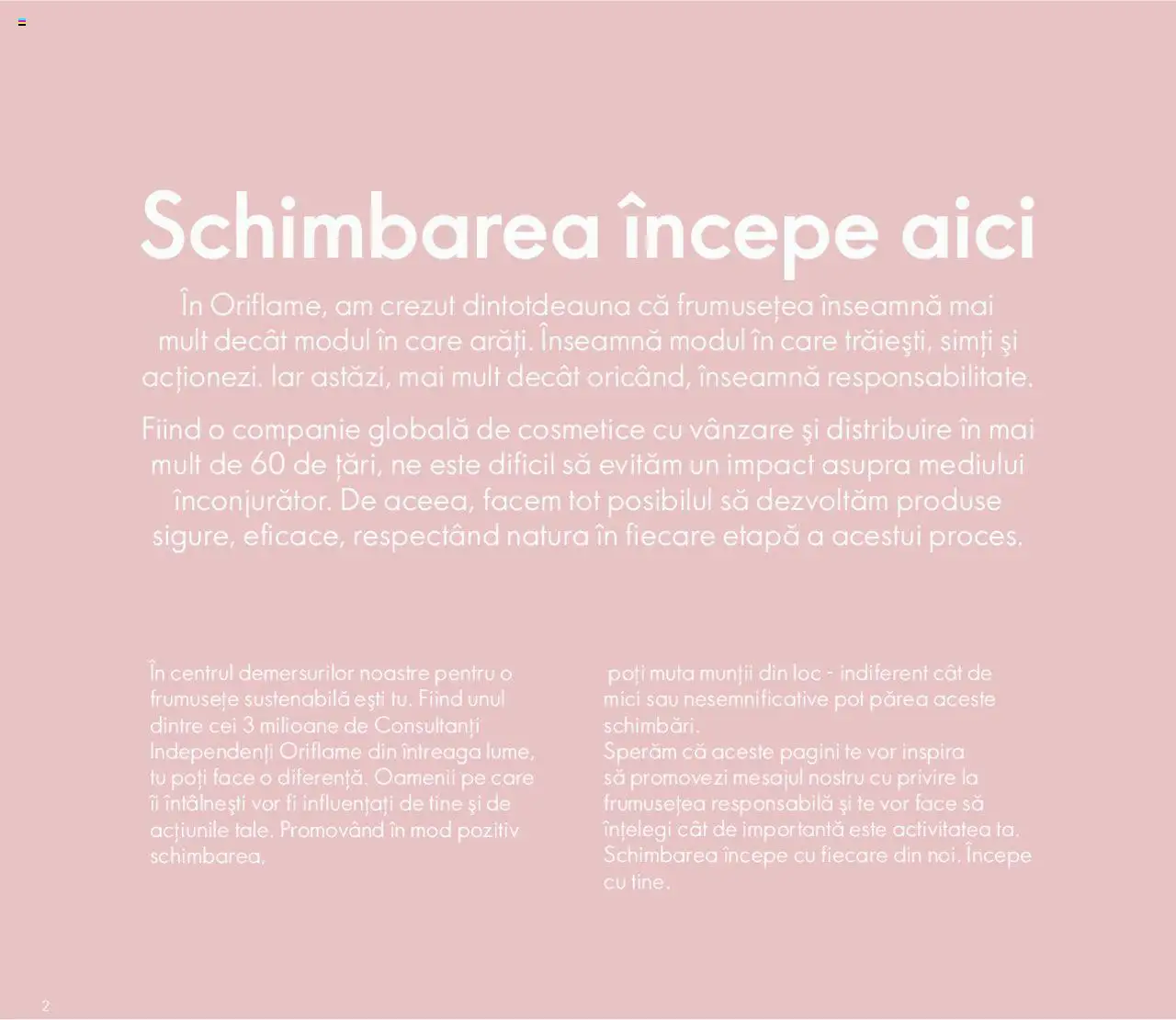 Previzualizarea de cataloage: Oriflame Catalog - Broșură Sustenabilitate valabil de la 25.10.2020