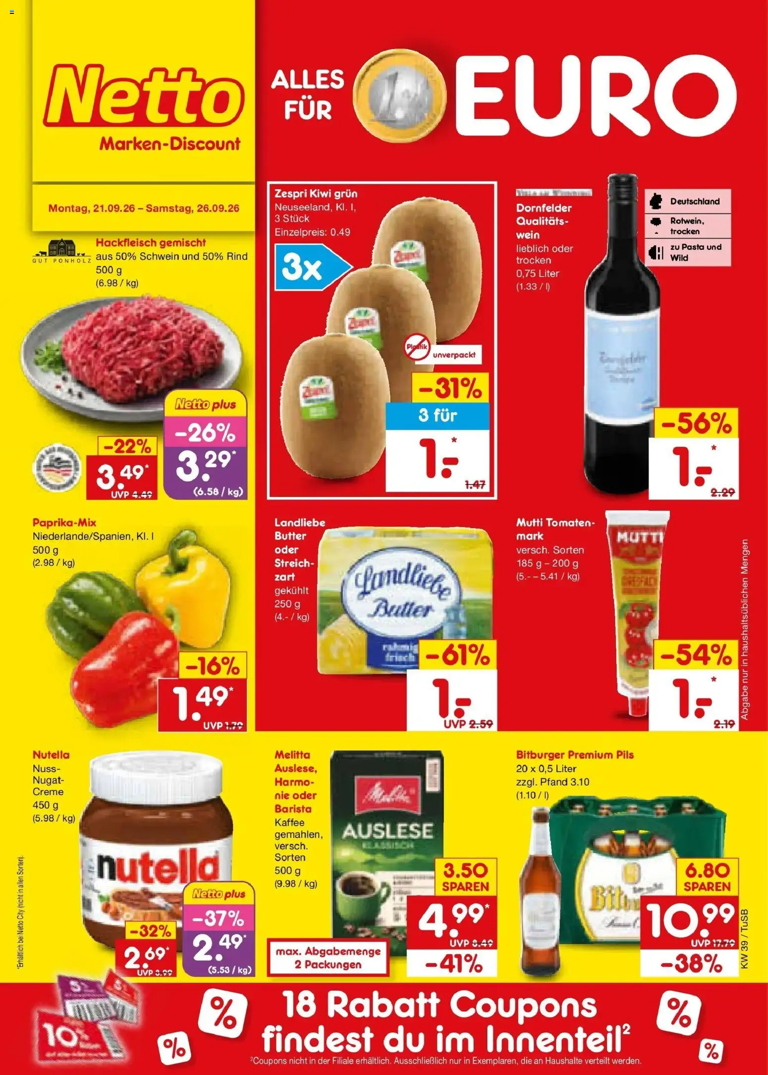 Vorschau von dem Prospekt des Geschäftes Netto Marken-Discount, gültig ab dem 21.09.2026