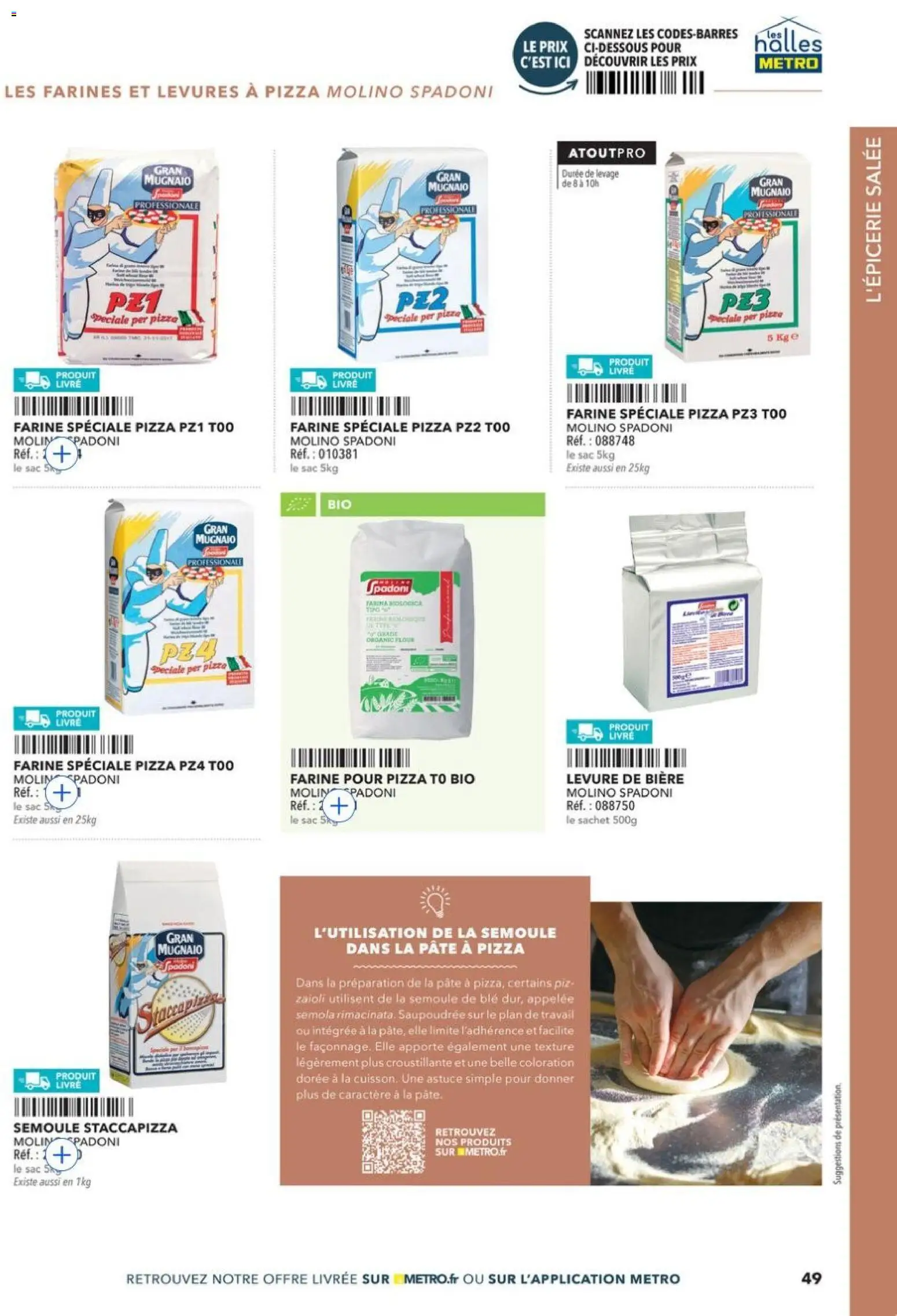 Prévisualisation de METRO - Guide Italie du magasin METRO formulaire valide 28/05/2026 - Pizza, Bière, Plan de travail, Semoule, Farine, Pâte à pizza, Blé, Coloration