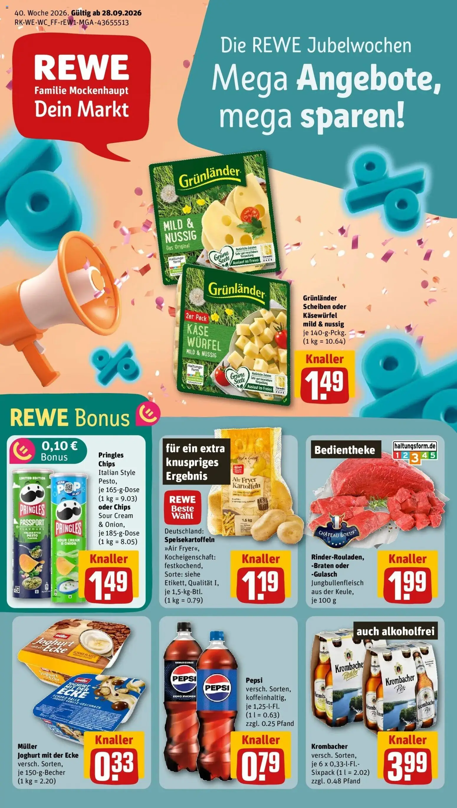 Vorschau von dem Prospekt des Geschäftes Rewe, gültig ab dem 28.09.2026