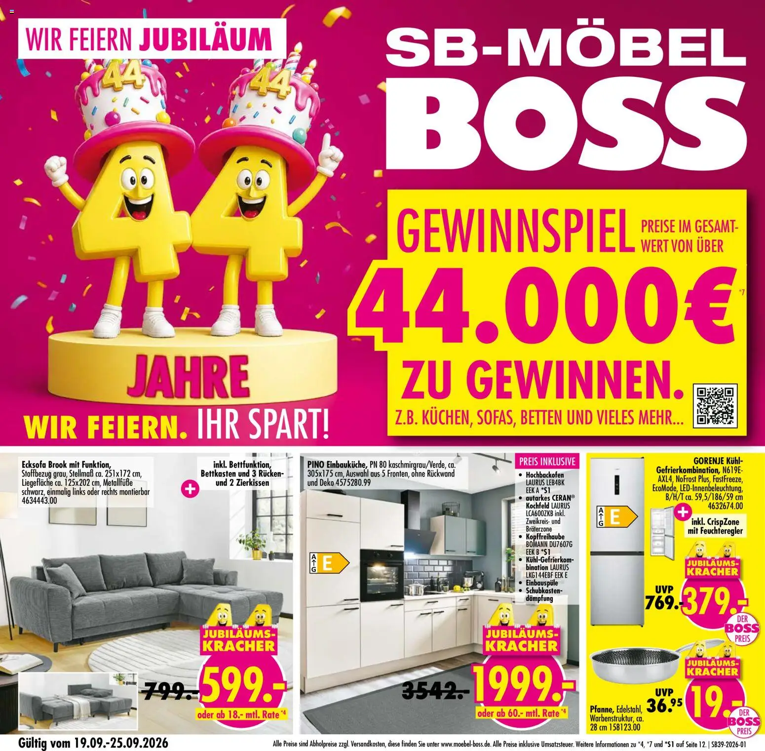 Vorschau von dem Prospekt des Geschäftes SB Möbel Boss, gültig ab dem 19.09.2026