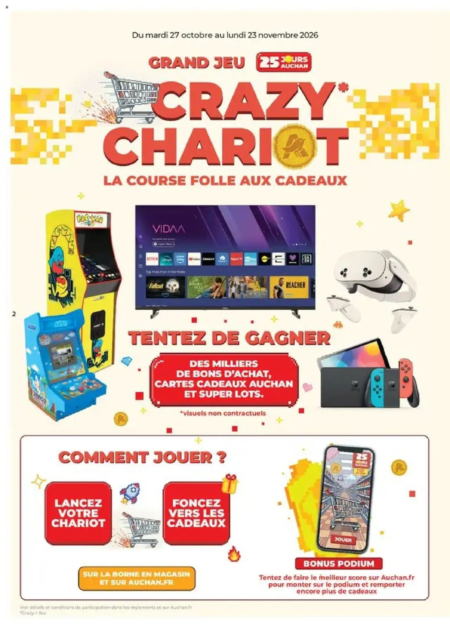 Prévisualisation de Auchan 25 jours 1 supers du magasin Auchan formulaire valide 27/10/2026 - Télévision, Smart TV, Chariot