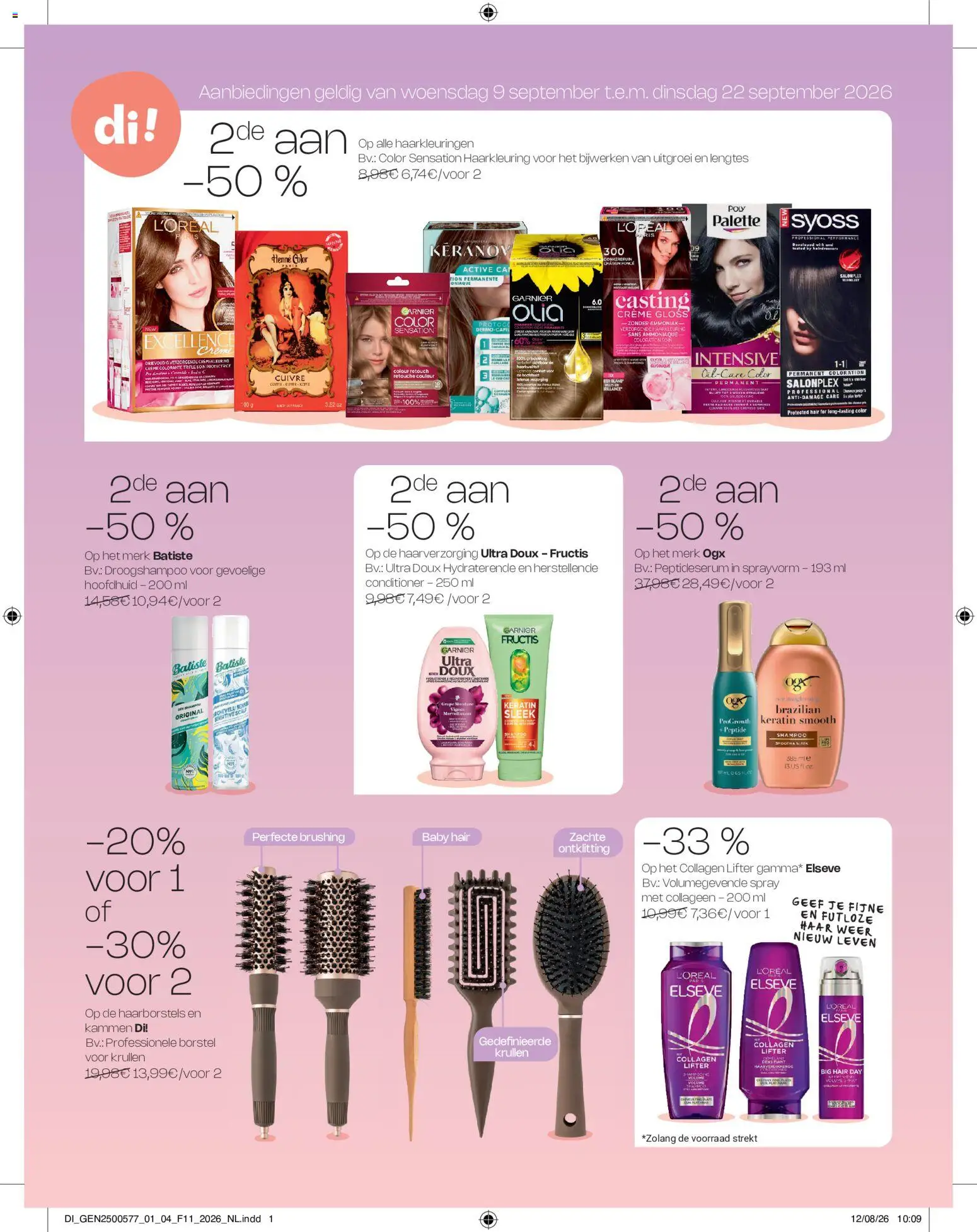 Voorbeeld van Di Folder van winkel Di geldig vanaf 09/09/2026 - Crème, Shampoo, Conditioner, Borstel